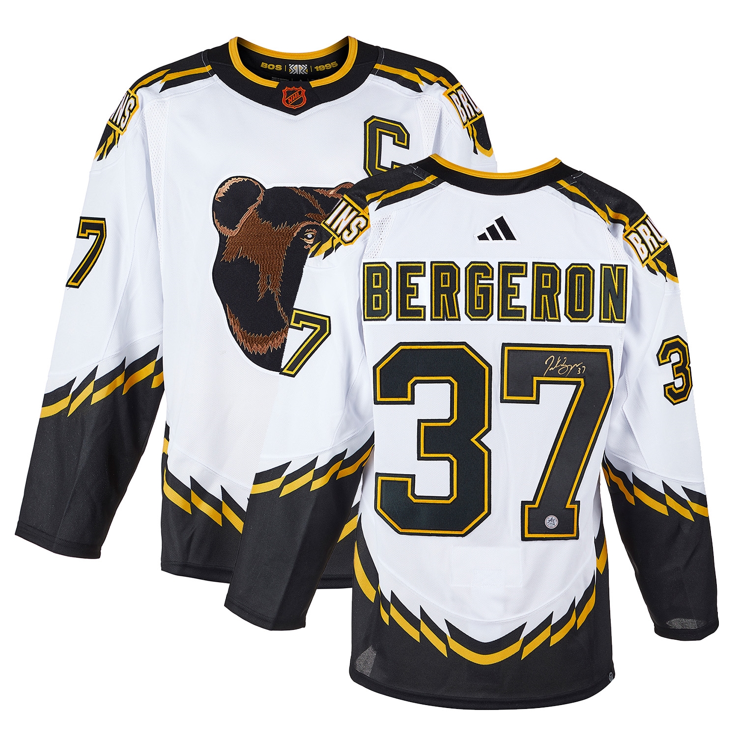 Patrice Bergeron Signed Boston Bruins Reverse Retro 2.0 adidas Jersey