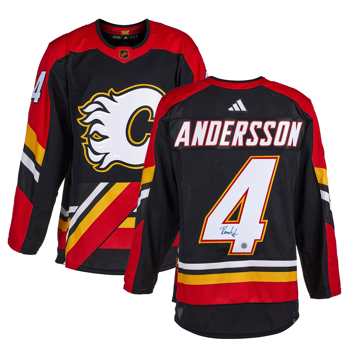 Rasmus Andersson Signed Calgary Flames Reverse Retro 2.0 adidas Jersey