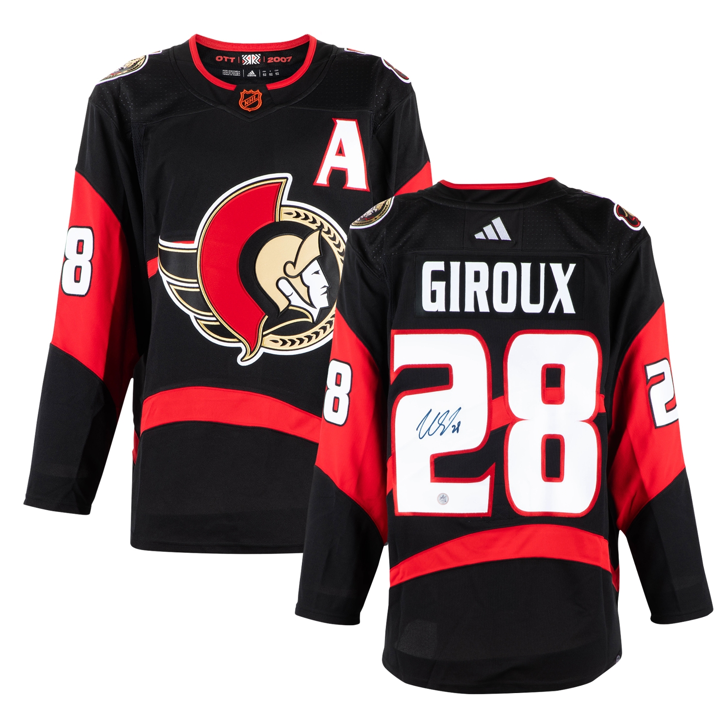 Claude Giroux Signed Ottawa Senators Reverse Retro 2.0 adidas Jersey
