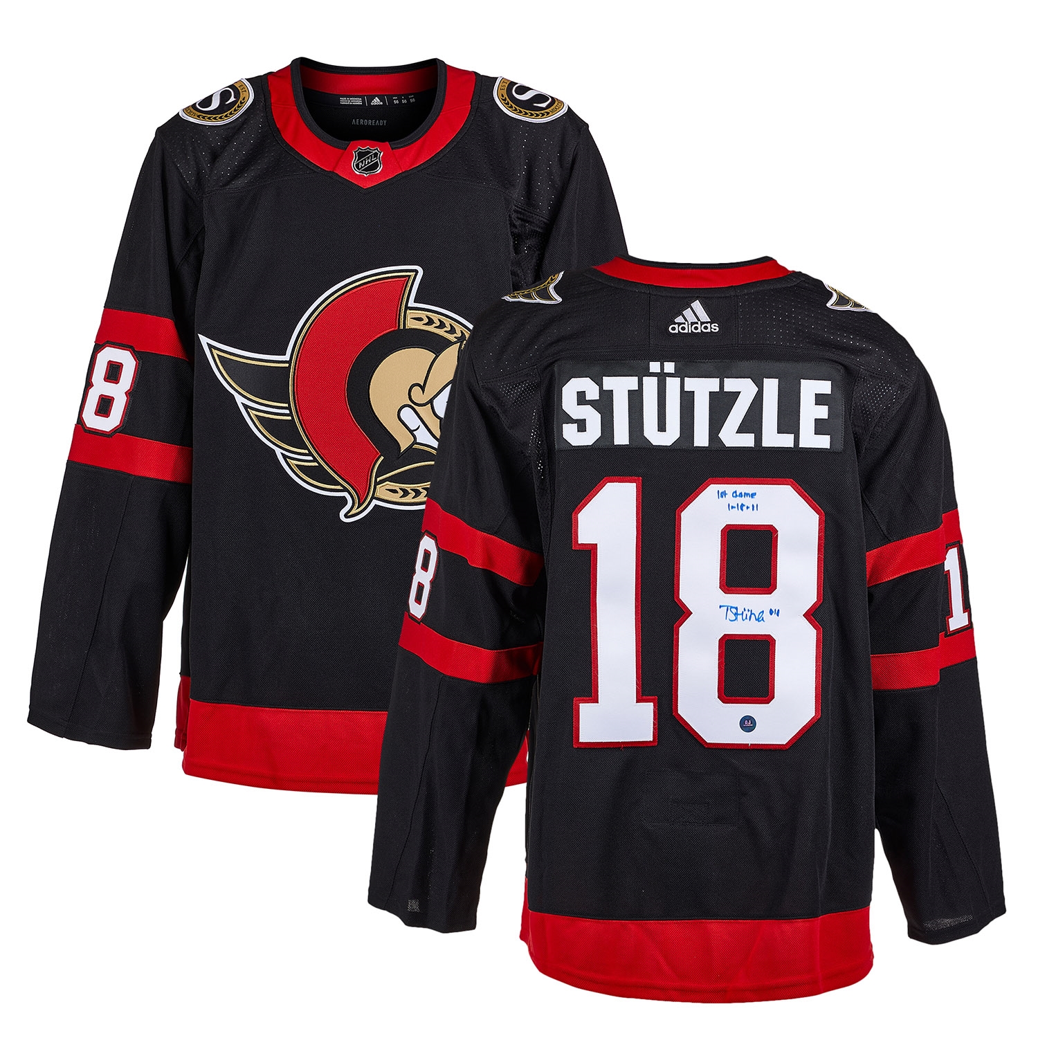 Tim Stutzle Ottawa Senators Signed & Dated 1st Game adidas Jersey