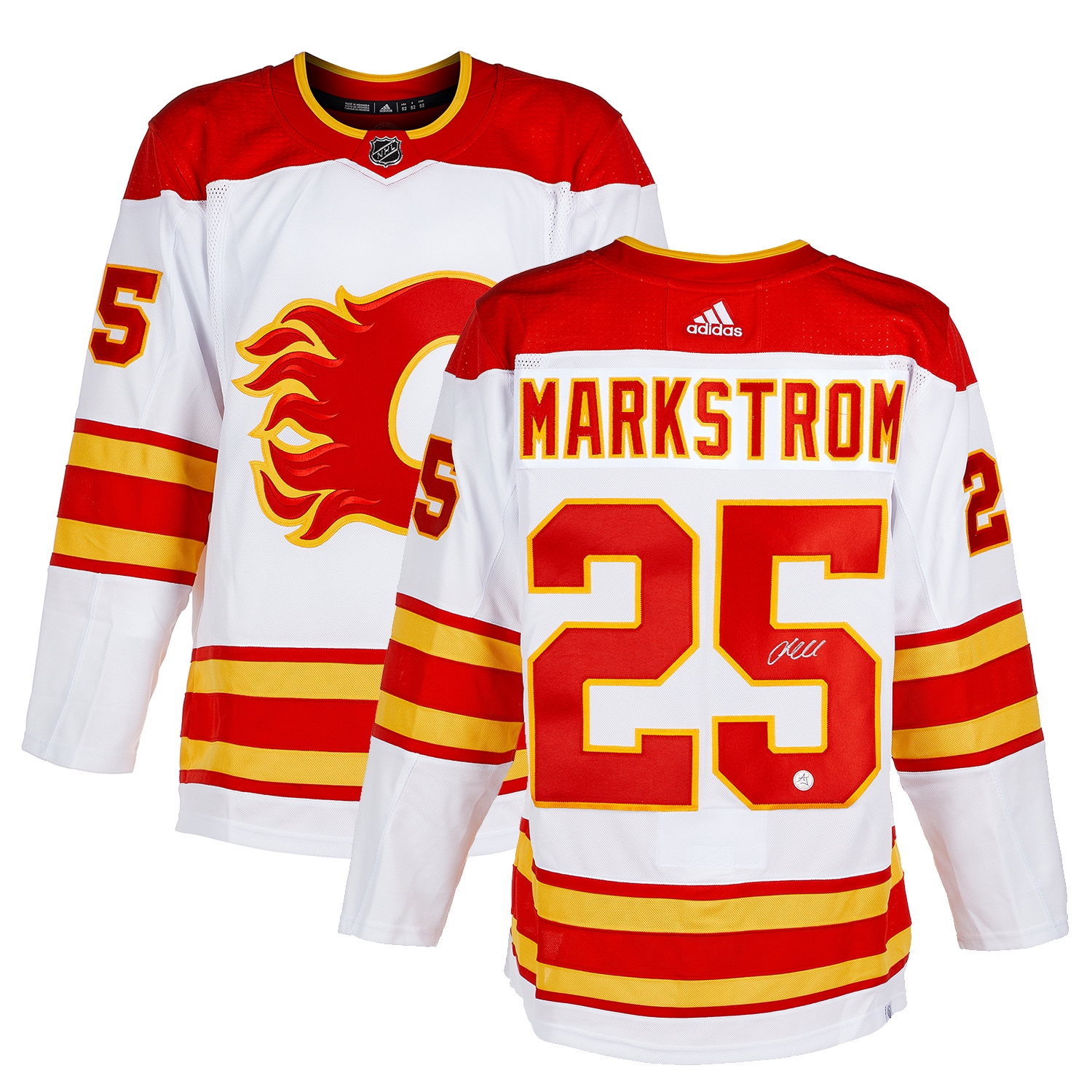 Jacob Markstrom Signed Calgary Flames White adidas Jersey