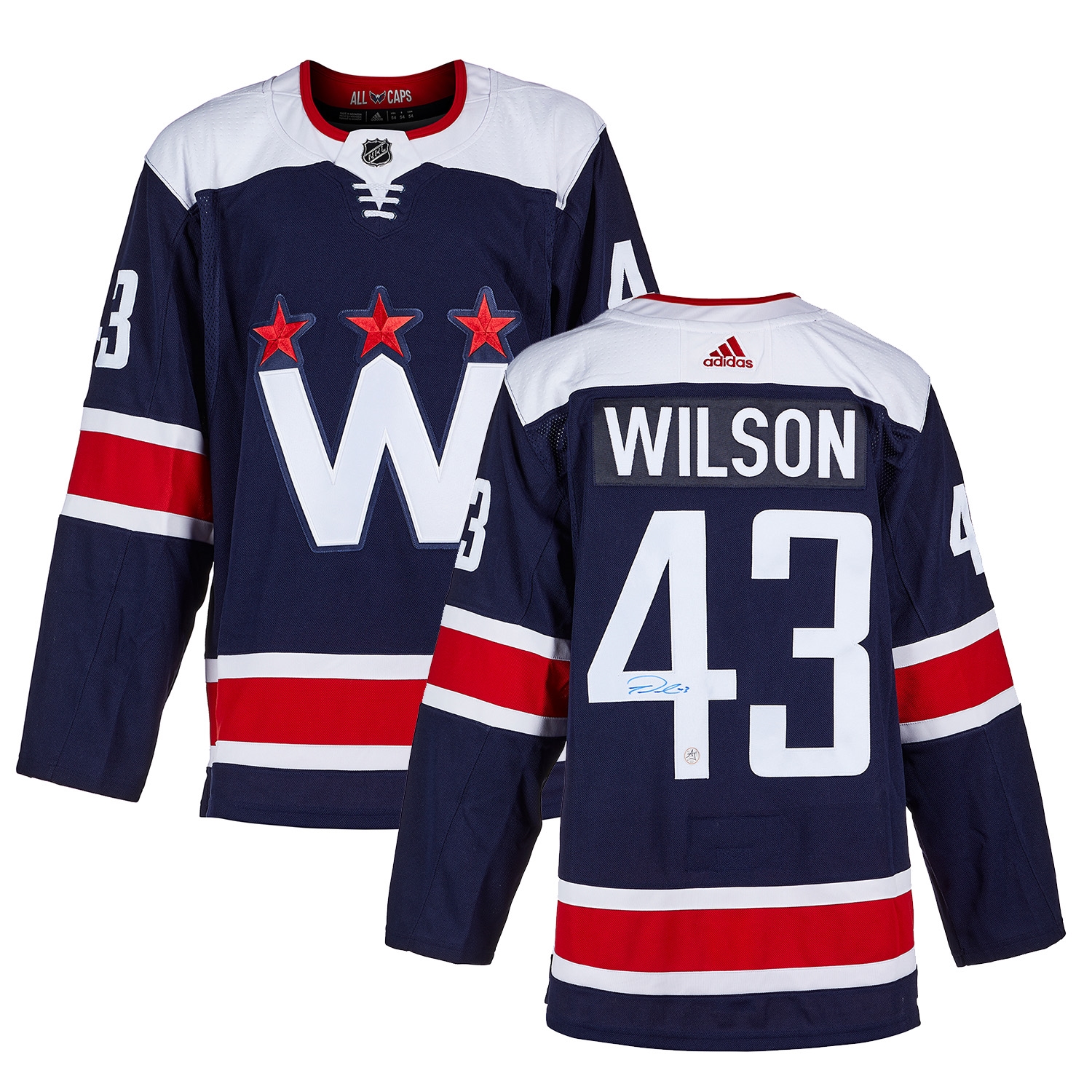 Tom Wilson Washington Capitals Signed Alt Navy adidas Jersey