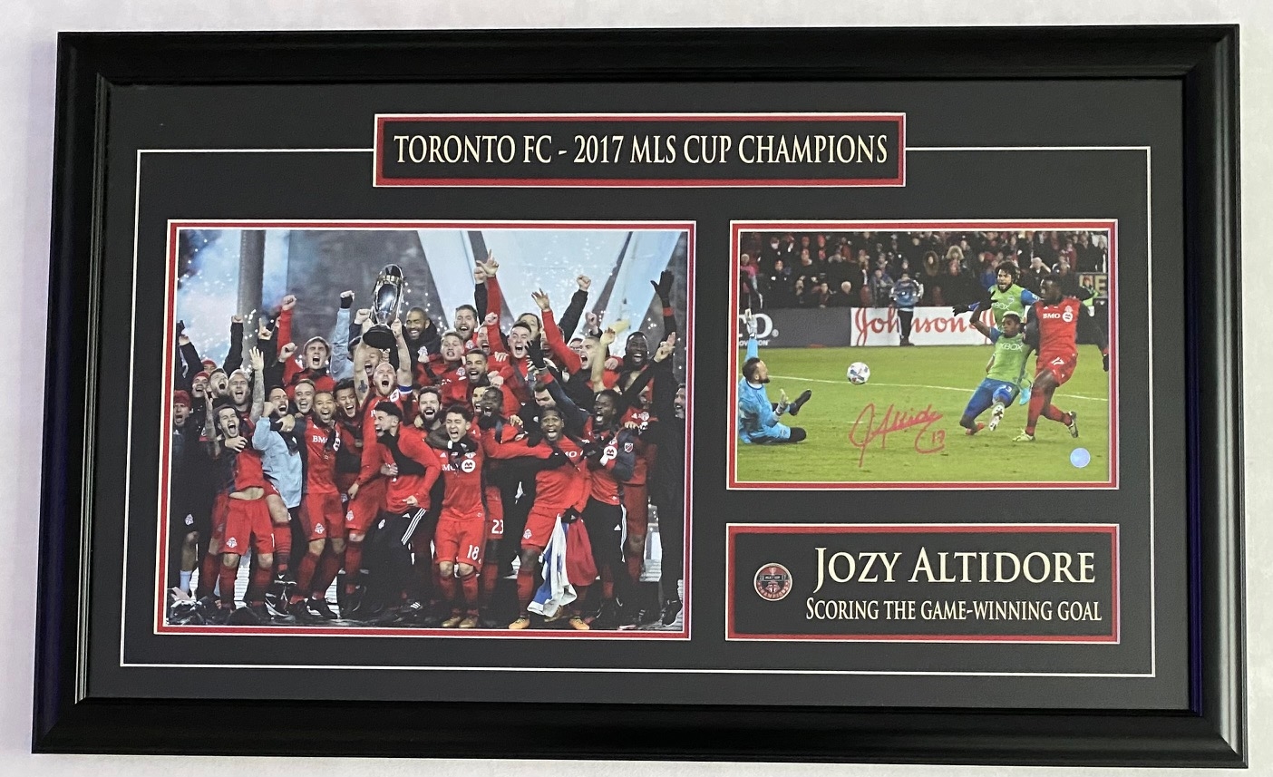 Jozy Altidore TFC Signed 2017 MLS Cup Champs Game Winning Goal 19x31 Frame