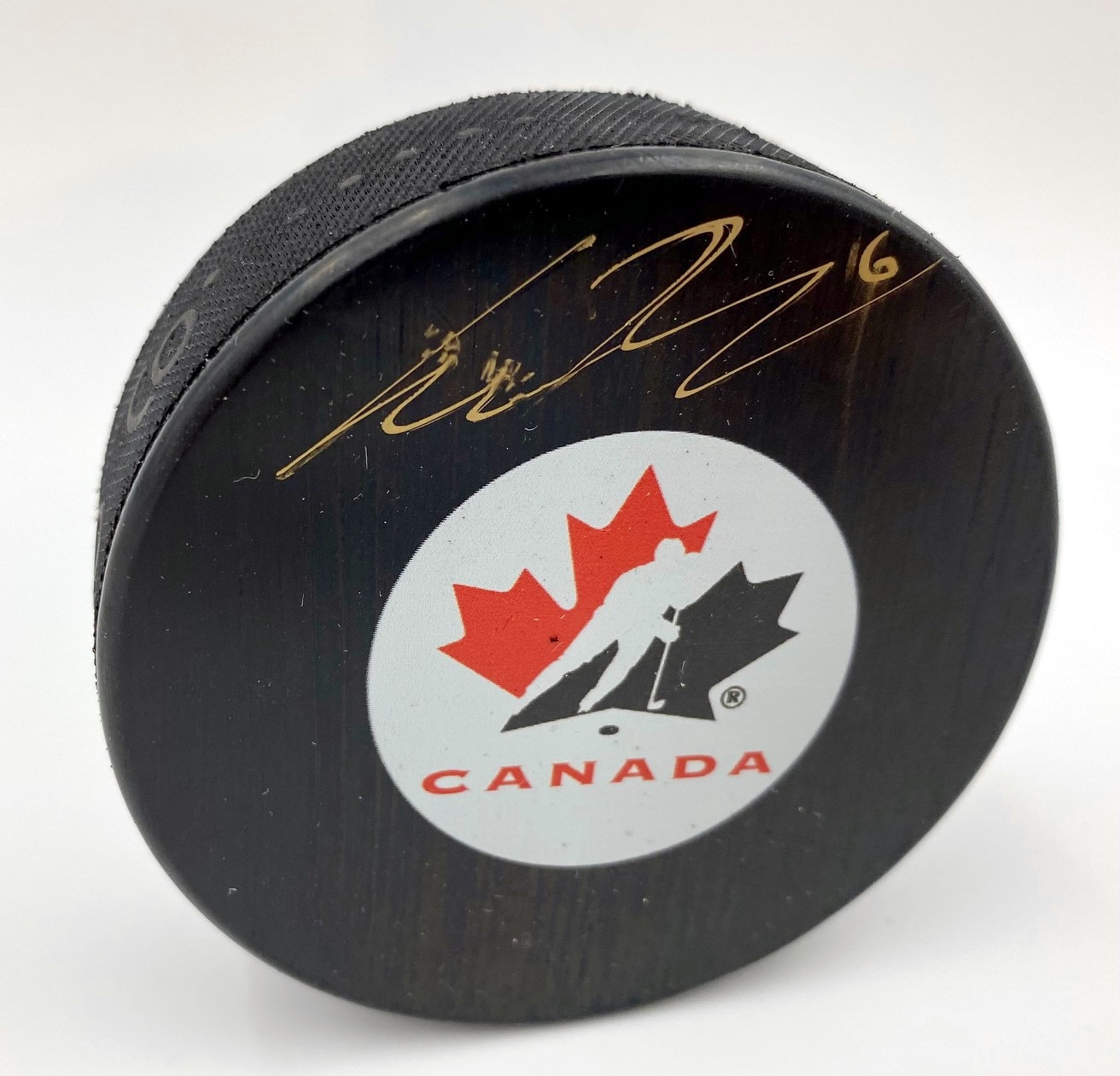 Connor Bedard Team Canada Signed Hockey Puck (Flawed)