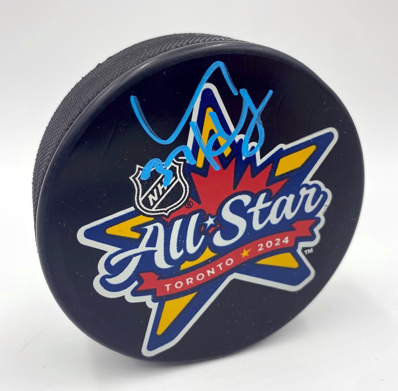 Connor Hellebuyck Signed 2024 NHL All-Star Game Puck