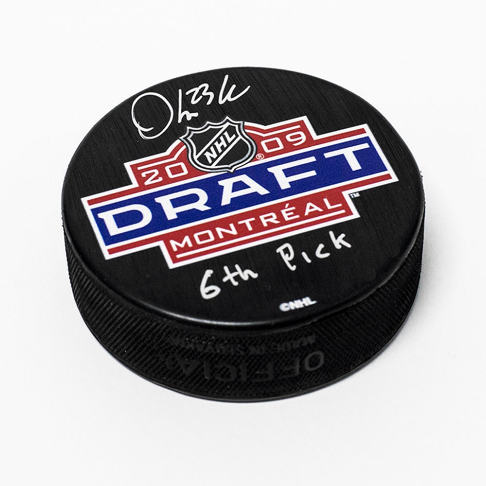 Oliver Ekman-Larsson Signed 2009 NHL Entry Draft Puck with 6th Pick Note