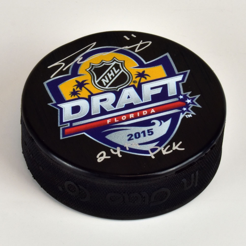 Travis Konecny Signed 2015 NHL Entry Draft Puck with 24th Pick Note