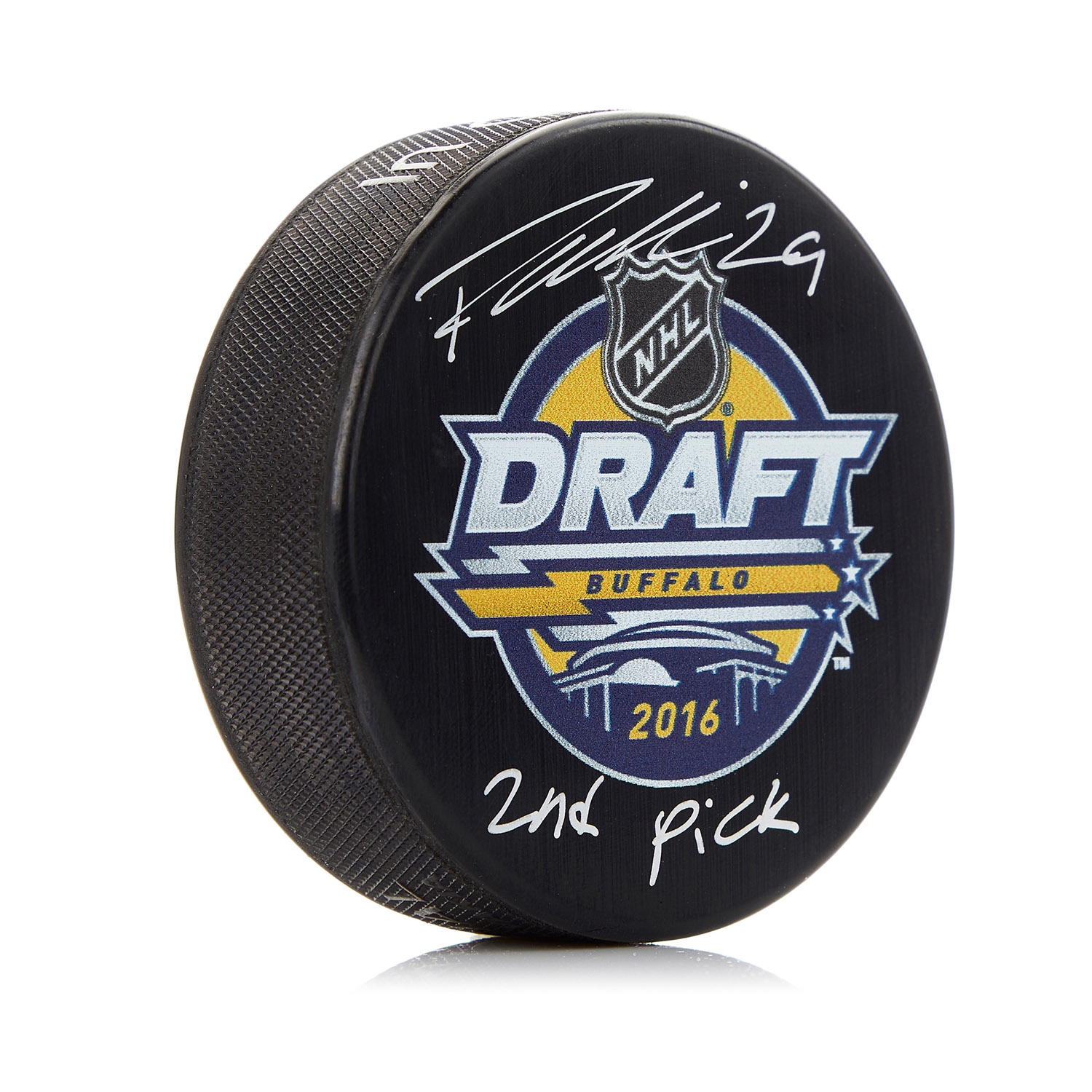 Patrik Laine Signed 2016 NHL Entry Draft Puck with 2nd Pick Note