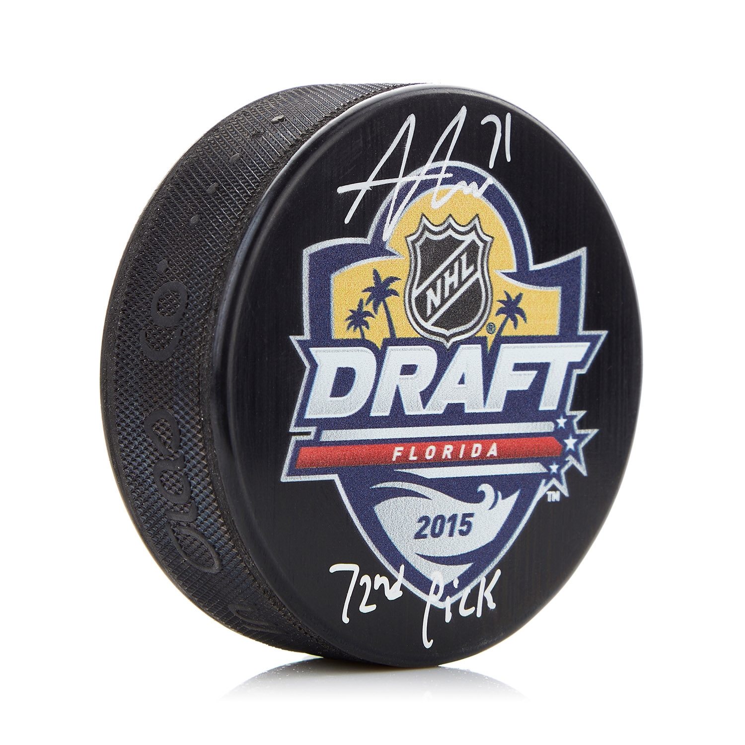 Anthony Cirelli Signed 2015 NHL Entry Draft Puck with 72nd Pick Note