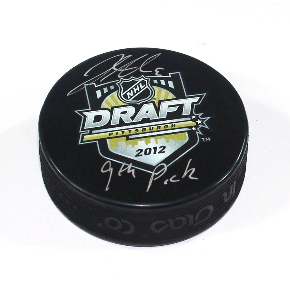 Jacob Trouba Signed 2012 NHL Entry Draft Puck with 9th Pick Note