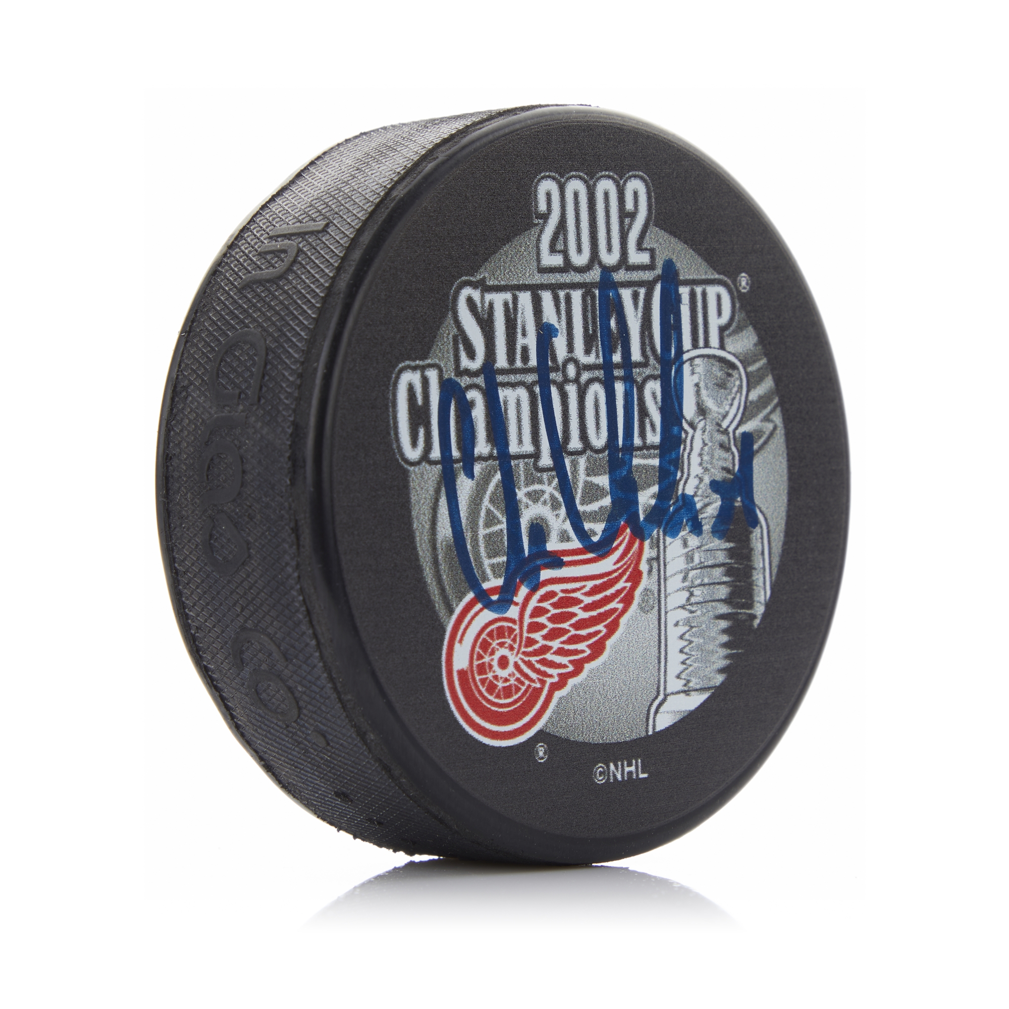 Chris Chelios Signed Detroit Red Wings 2002 Stanley Cup Puck