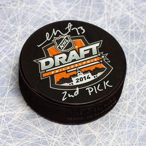 Sam Reinhart Signed 2014 NHL Entry Draft Puck 2nd Pick Note