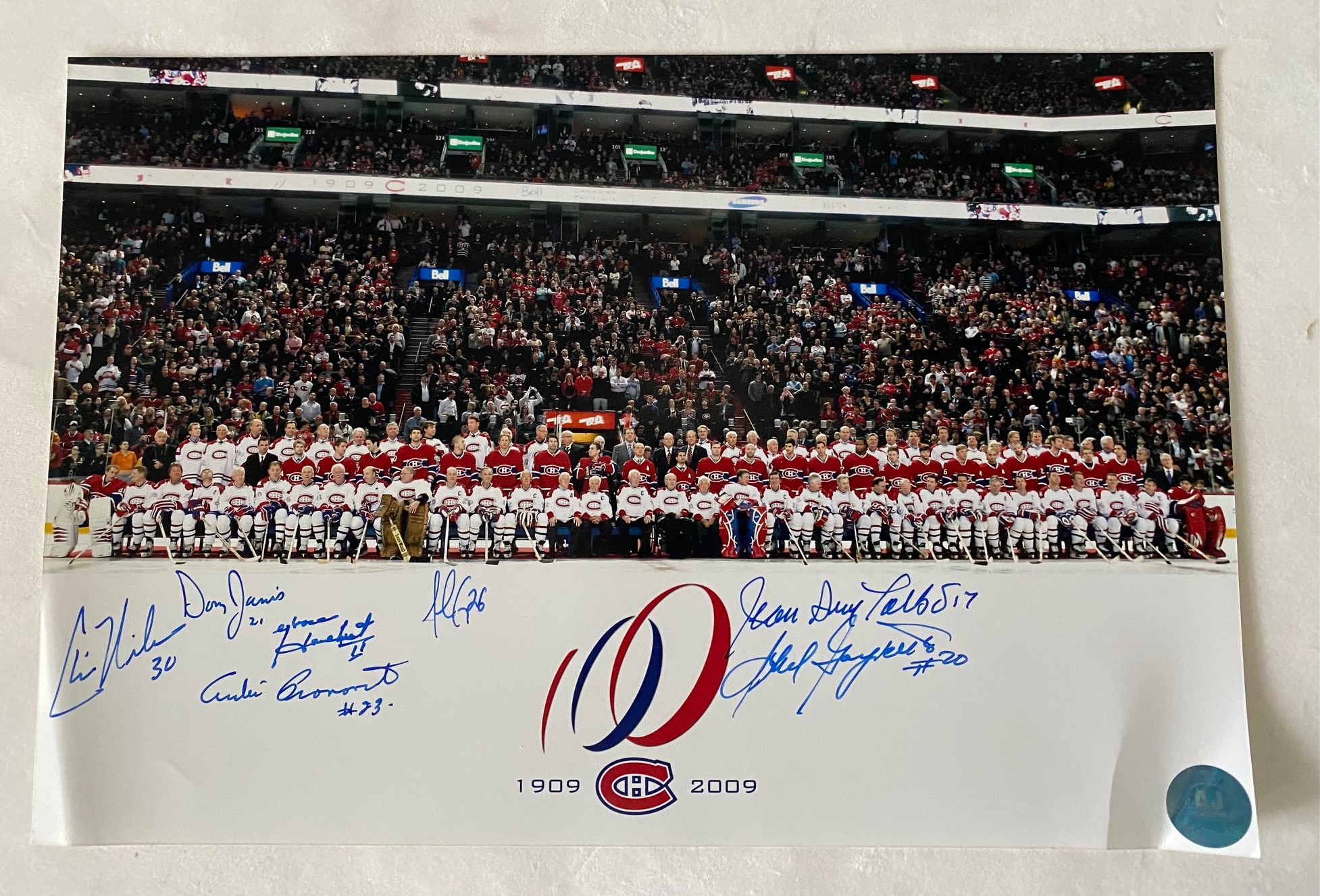 Montreal Canadiens 100th Anniversary 12x18 Photo with 7 Signatures