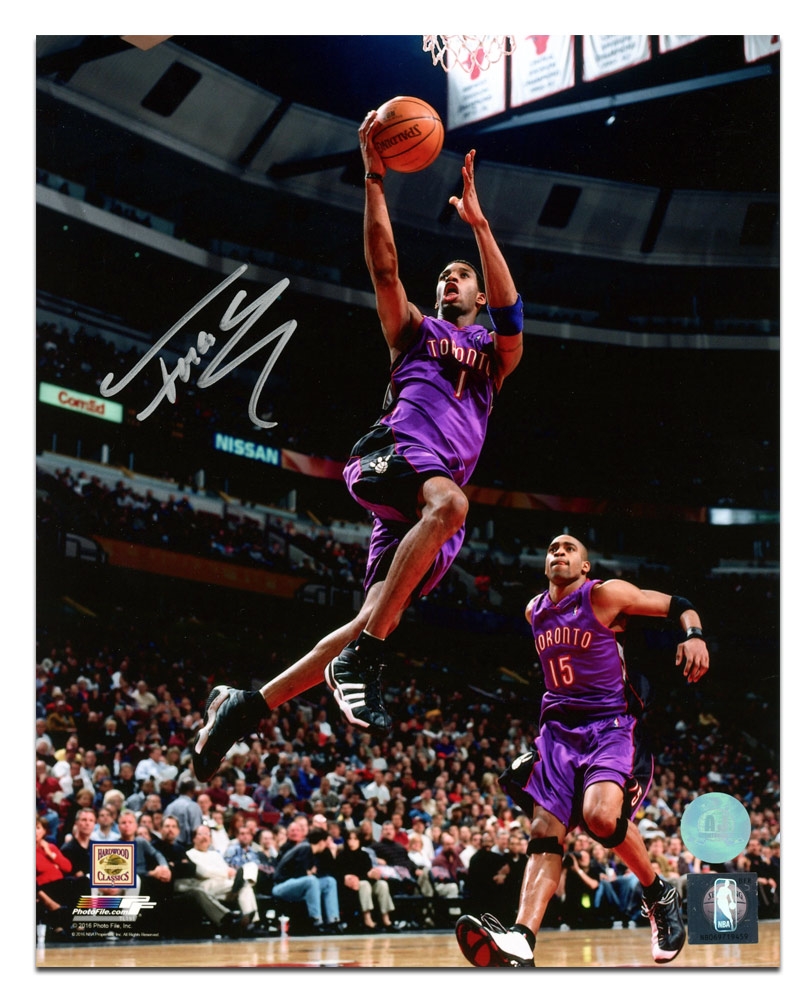 Tracy McGrady Toronto Raptors Autographed Basketball Fast Break 8x10 Photo
