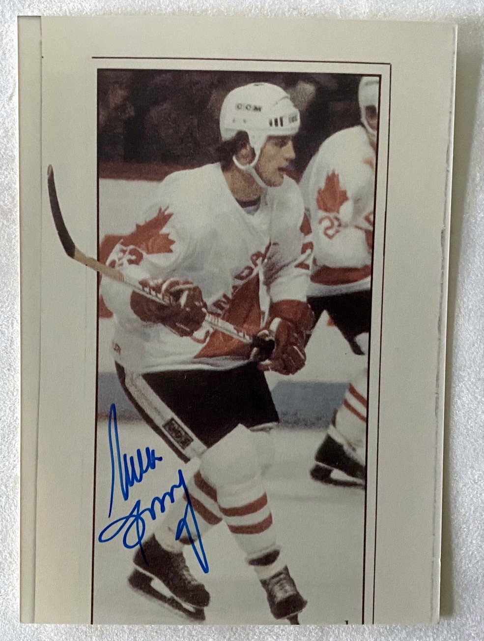 Mike Bossy Signed Candid Original 1976 Canada Cup Photo