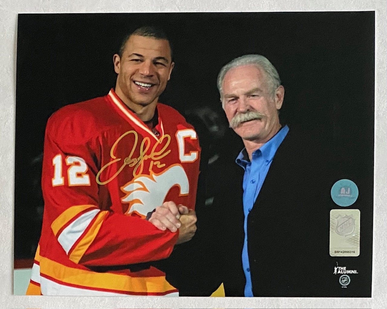 Jarome Iginla Calgary Flames Signed 8x10 Photo with Lanny McDonald