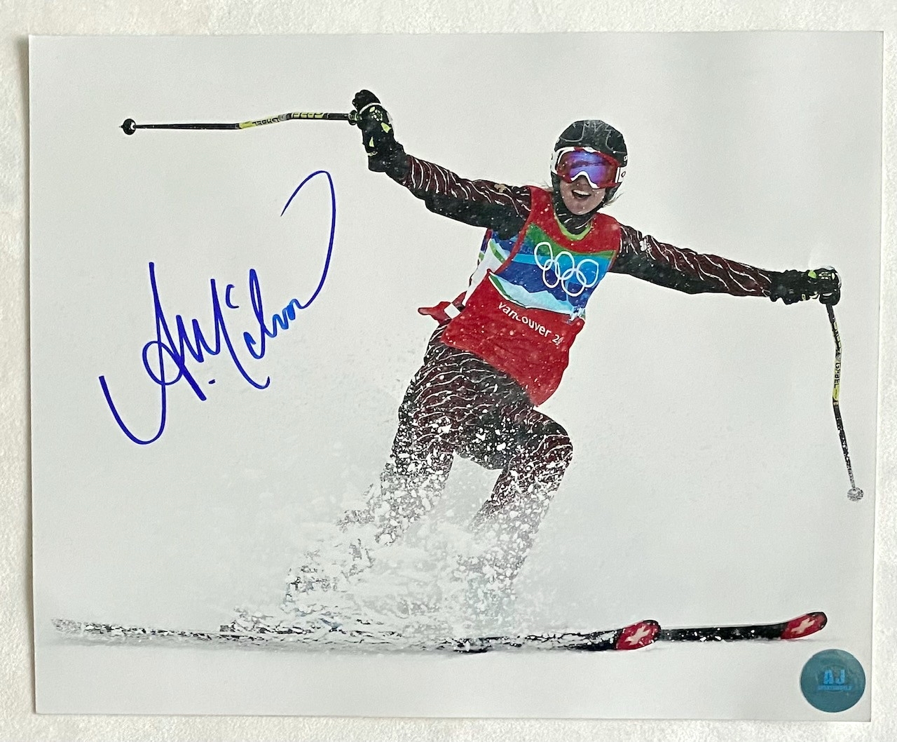 Ashleigh McIvor Team Canada Skiing Flight Autographed 8x10 Photo
