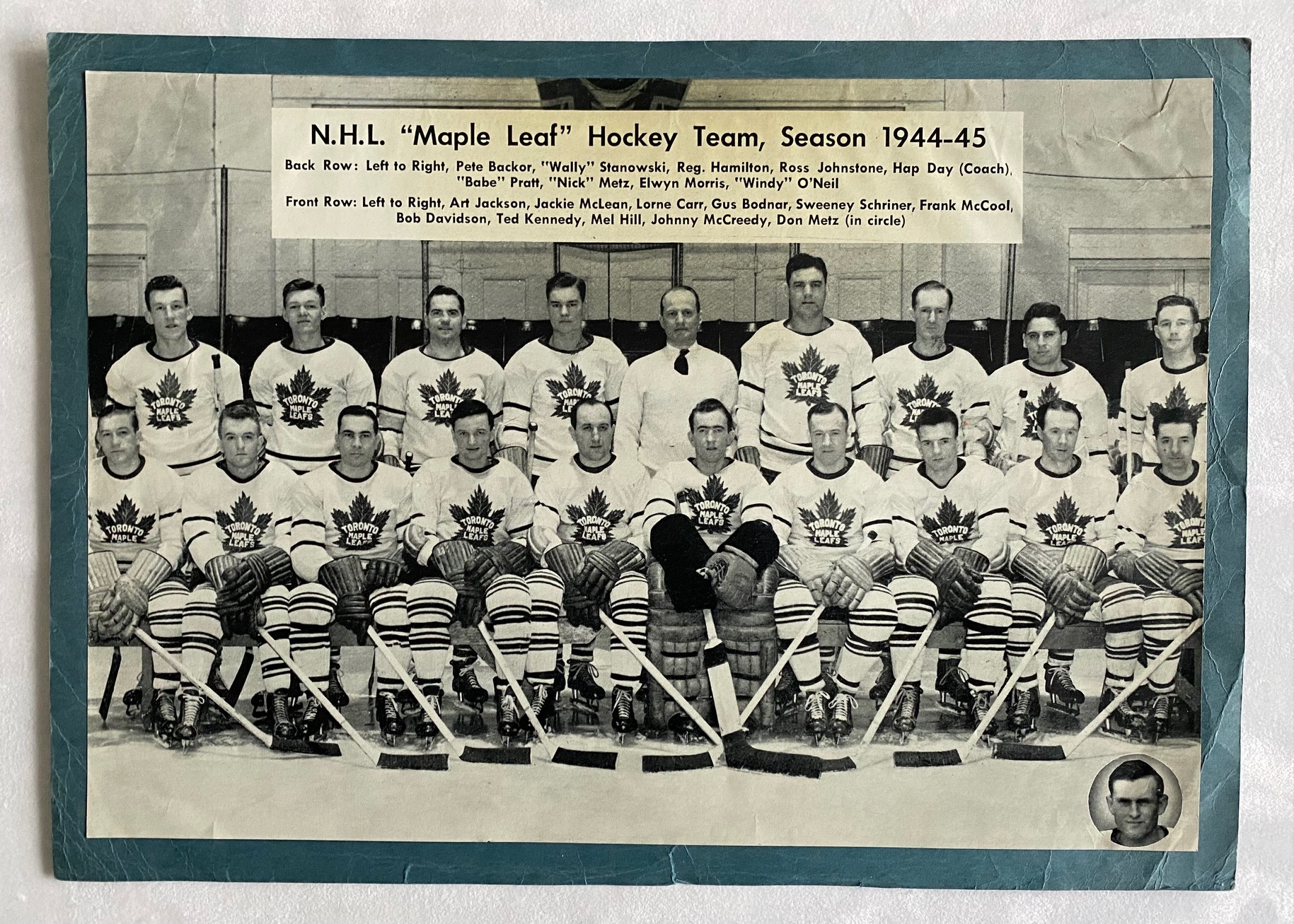 1944-45 Toronto Maple Leafs Stanley Cup Champions Beehive Team 8x12 Photo