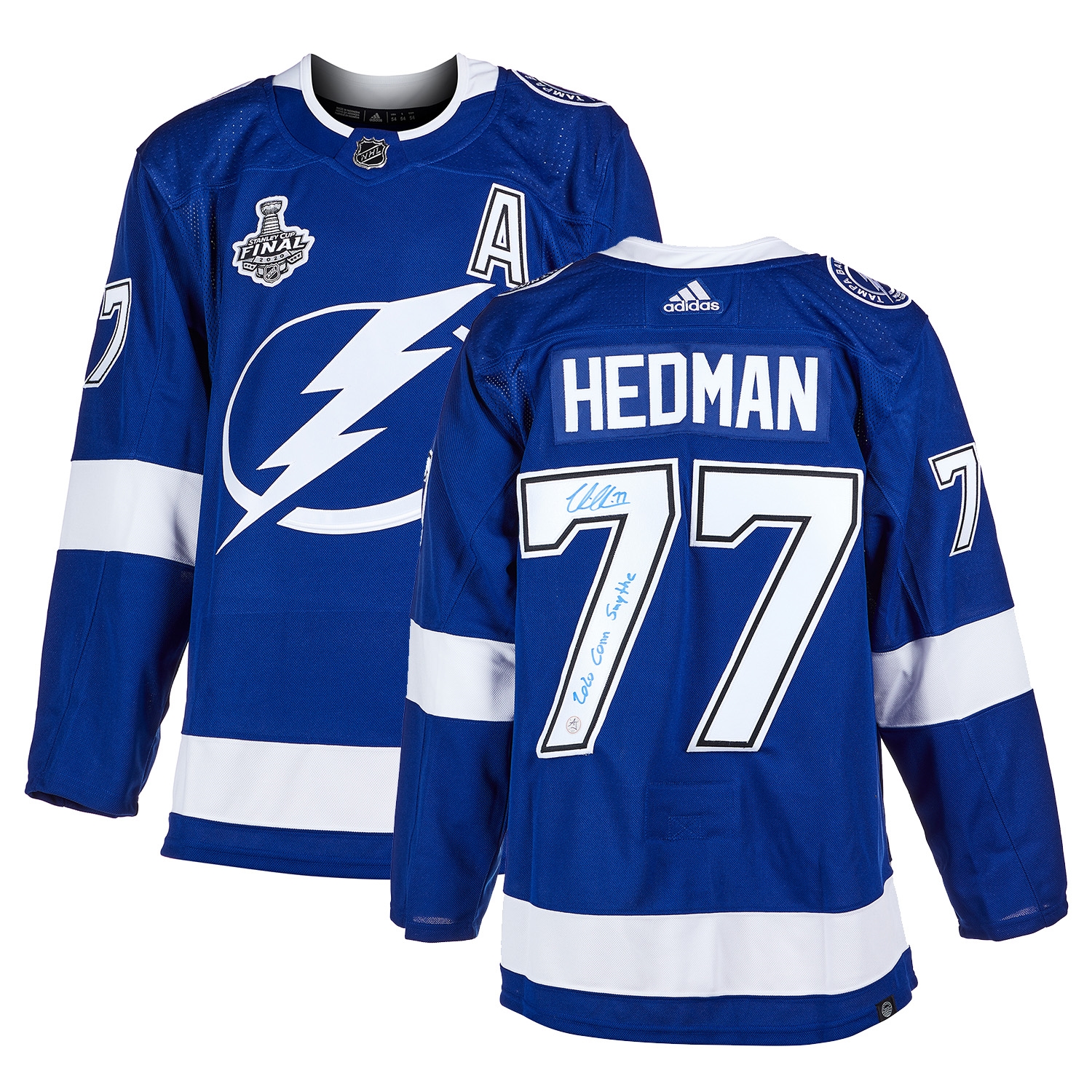 Victor Hedman Tampa Bay Lightning Signed & Inscribed 2020 Cup adidas Jersey