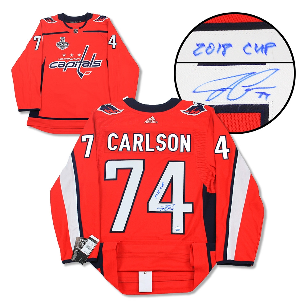 John Carlson Washington Capitals Signed 2018 Stanley Cup adidas Jersey