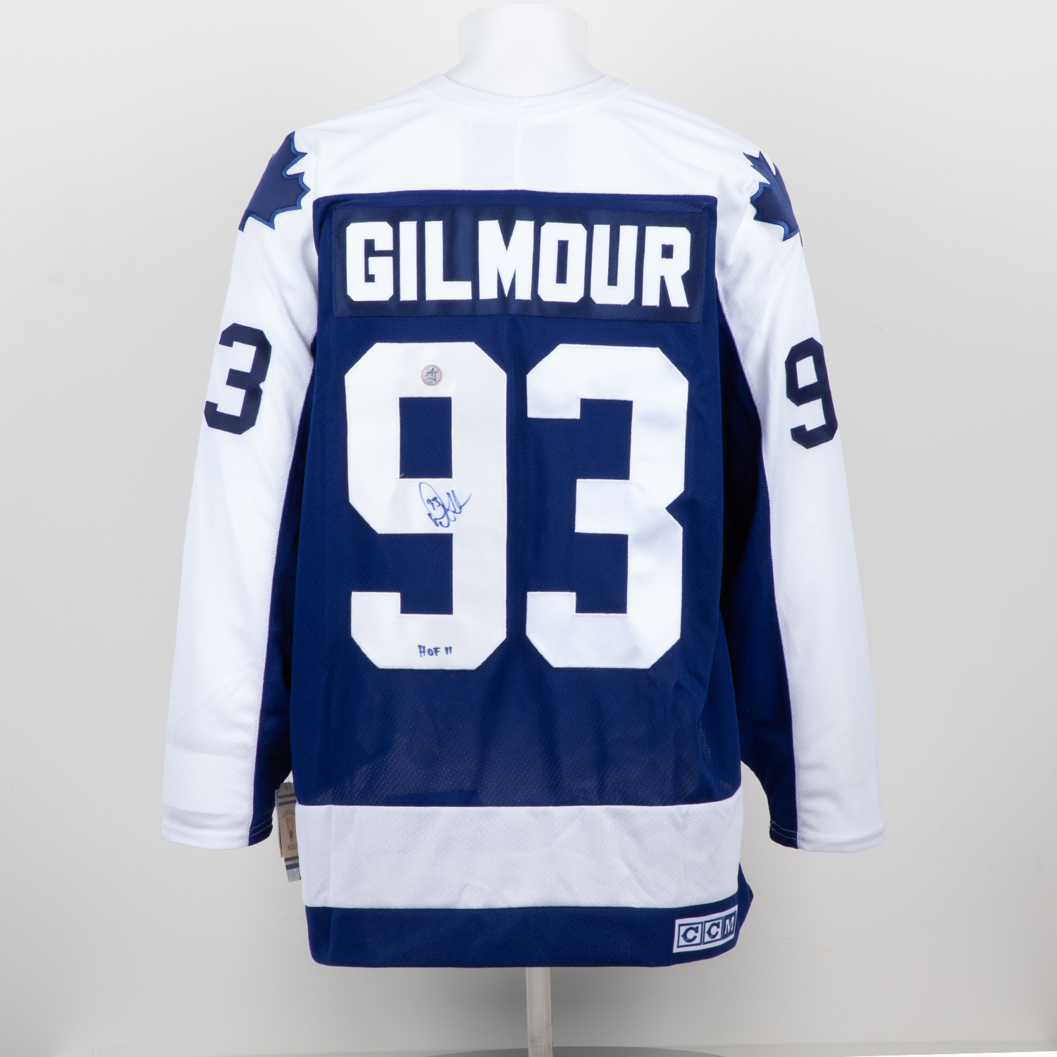Doug Gilmour Signed Toronto Maple Leafs Vintage CCM Jersey with HOF Note