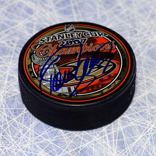 Teemu Selanne Anaheim Ducks Autographed 2007 Stanley Cup Puck