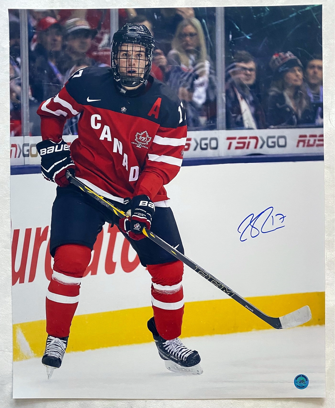 Connor McDavid Signed Team Canada 2015 World Junior Championship 16x20 Photo