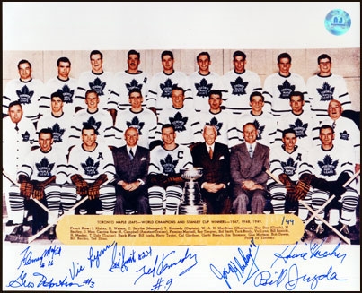 1949 Toronto Maple Leafs Stanley Cup 8 Player Team Signed 8x10 Photo #/49