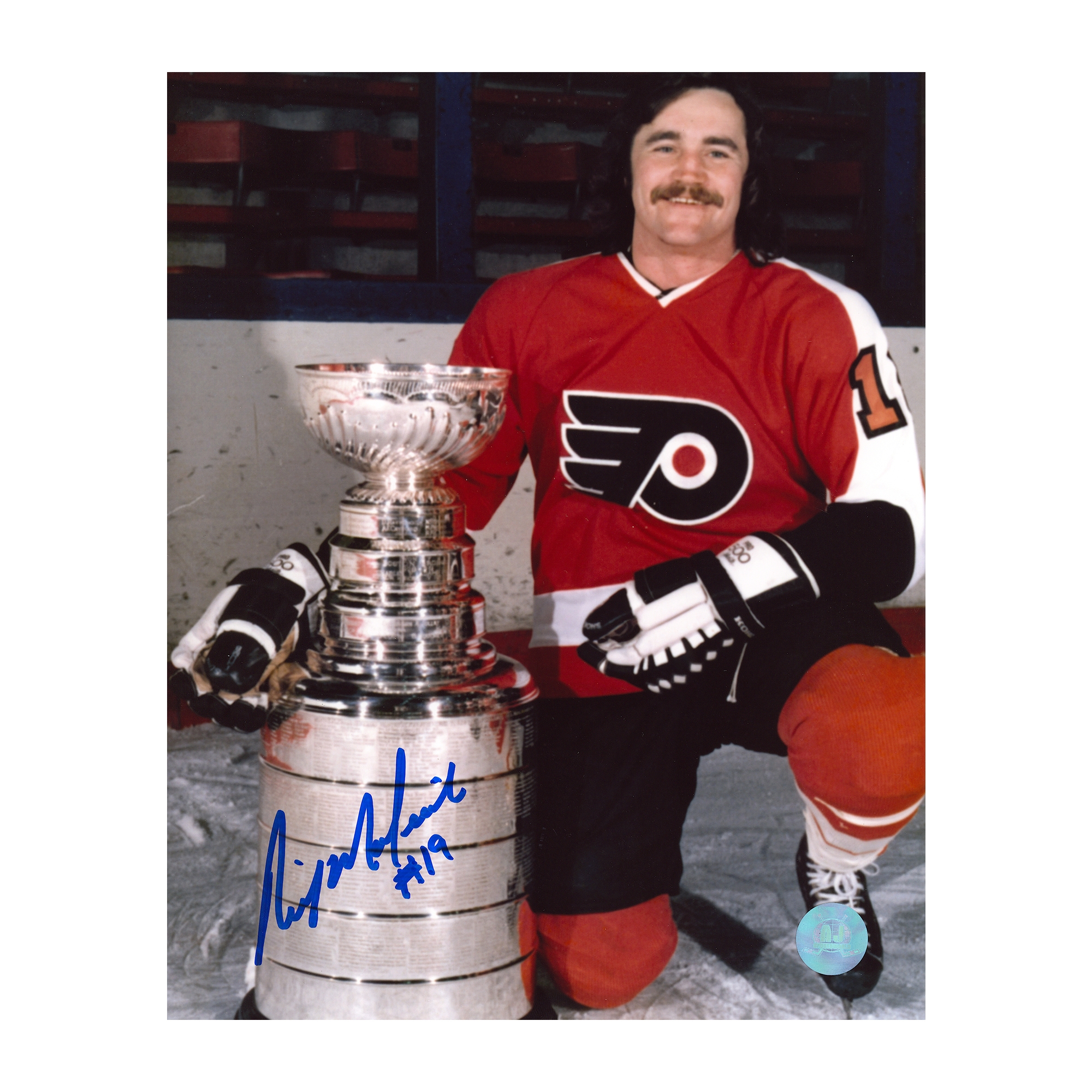 Rick MacLeish Philadelphia Flyers Autographed Stanley Cup 8x10 Photo