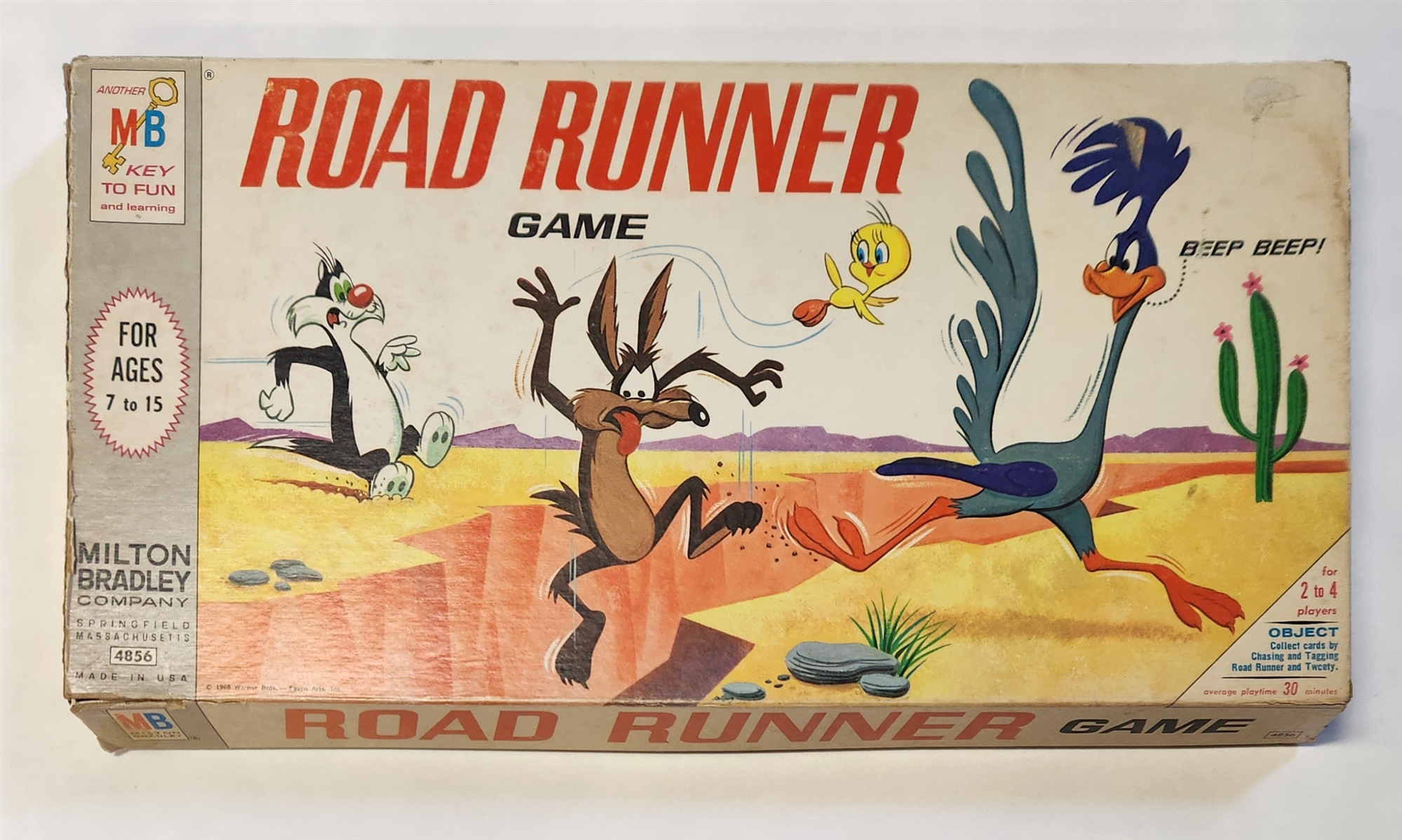 1968 Vintage Milton Bradley Road Runner Board Game Incomplete