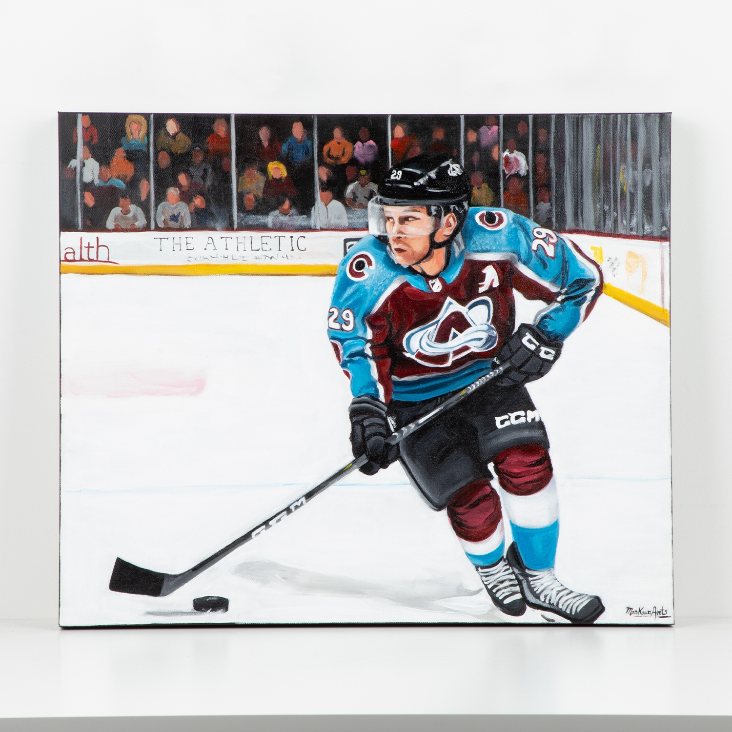 Nathan Mackinnon Colorado Avalanche Hand Painted 20x24 Canvas