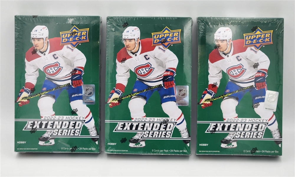 Lot Of 3 2022-23 Upper Deck Extended NHL Hockey Sealed Trading Cards Boxes