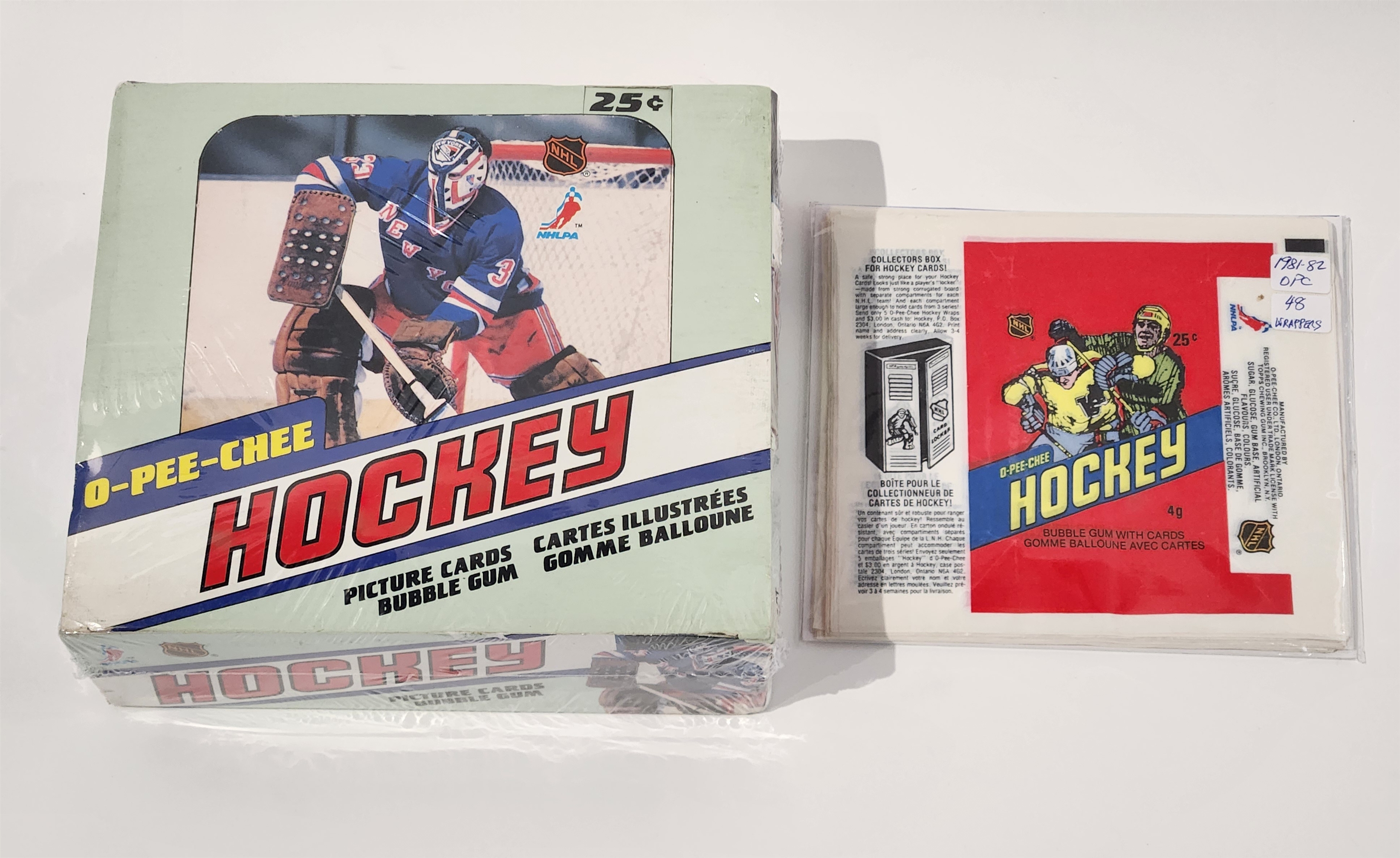 1981-82 O-Pee-Chee Hockey Empty Display Box With Wrappers