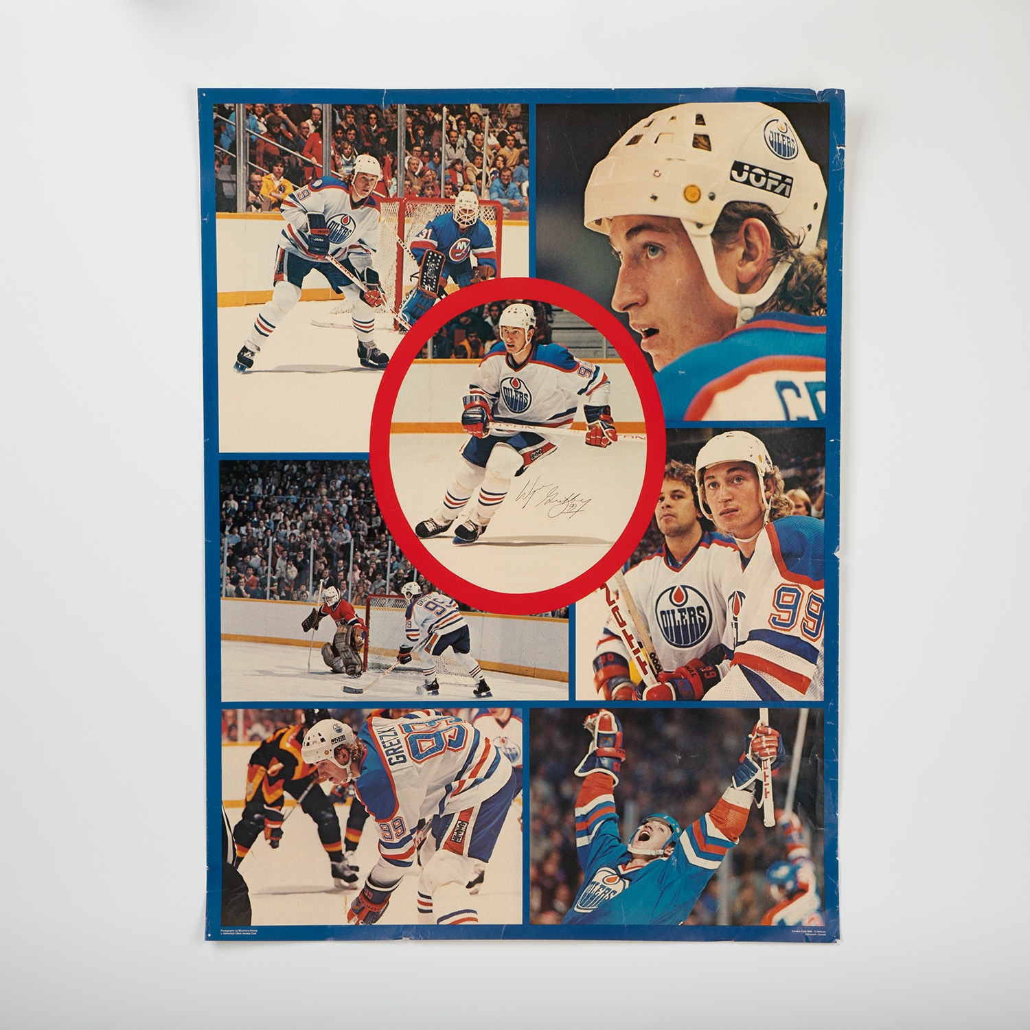 Vintage 1980s Wayne Gretzky Edmonton Oilers Collage Poster