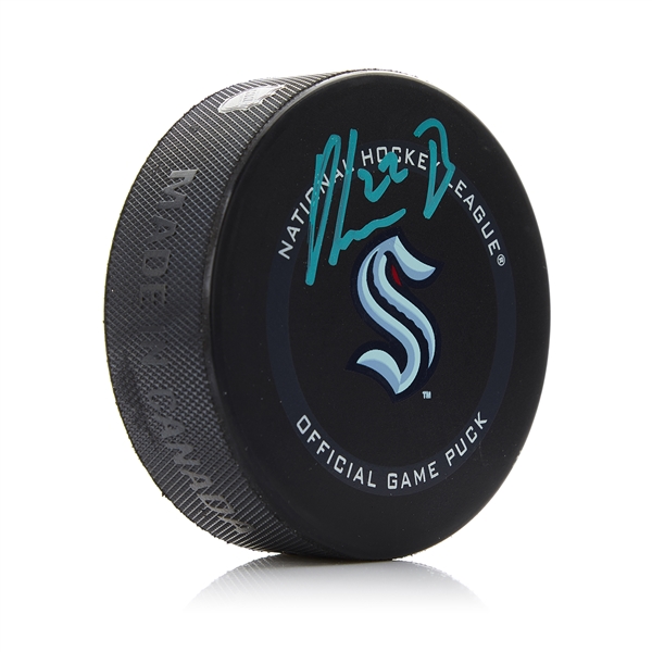 Oliver Bjorkstrand Signed Seattle Kraken Official Game Puck