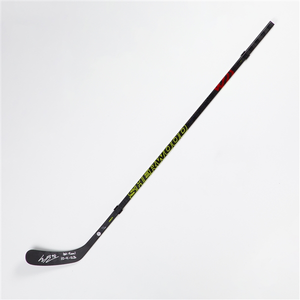 Connor Bedard Signed Sherwood Rekker Game Model Stick with 1st Goal Note #21/98