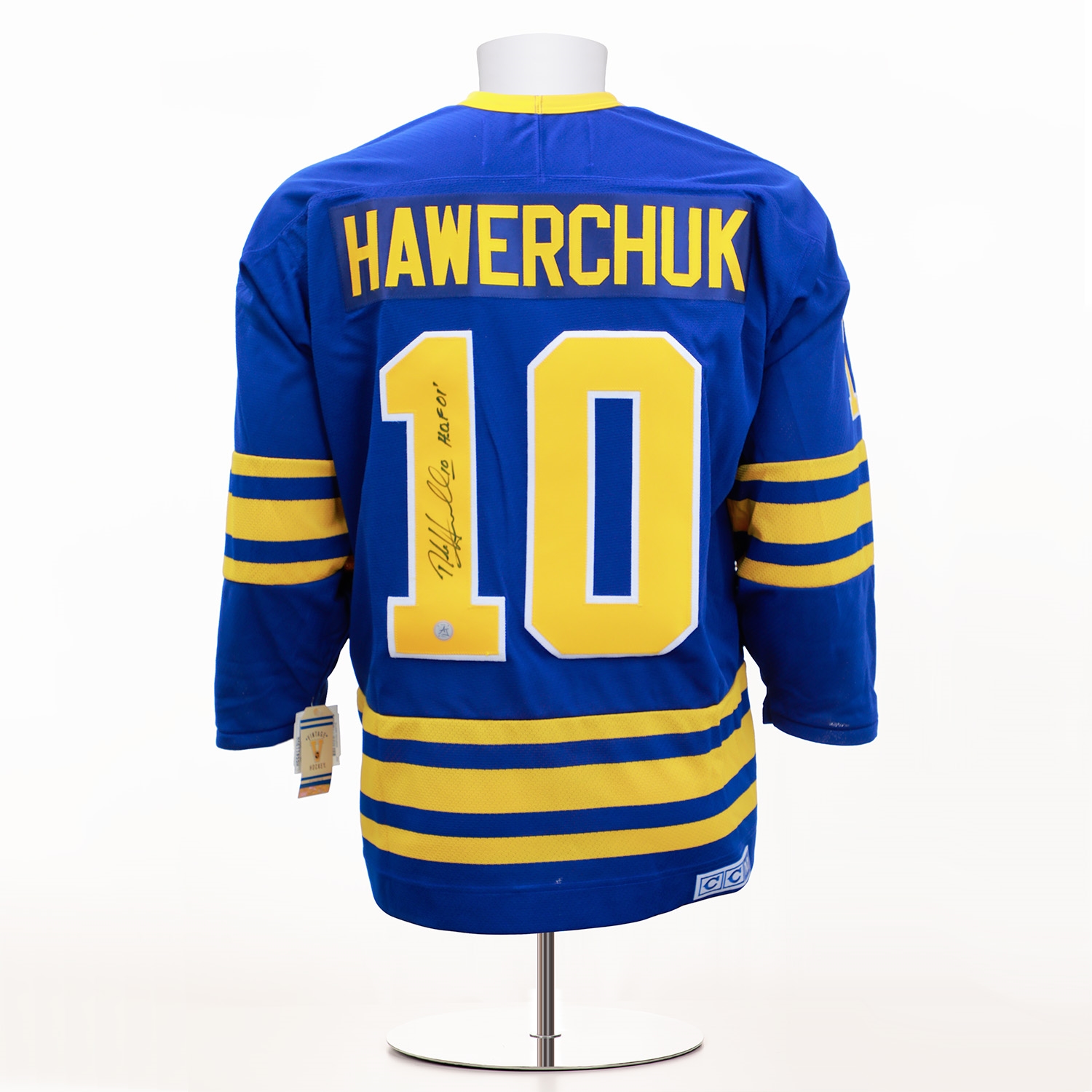 Dale Hawerchuk Signed Buffalo Sabres Vintage CCM Jersey With HOF Note