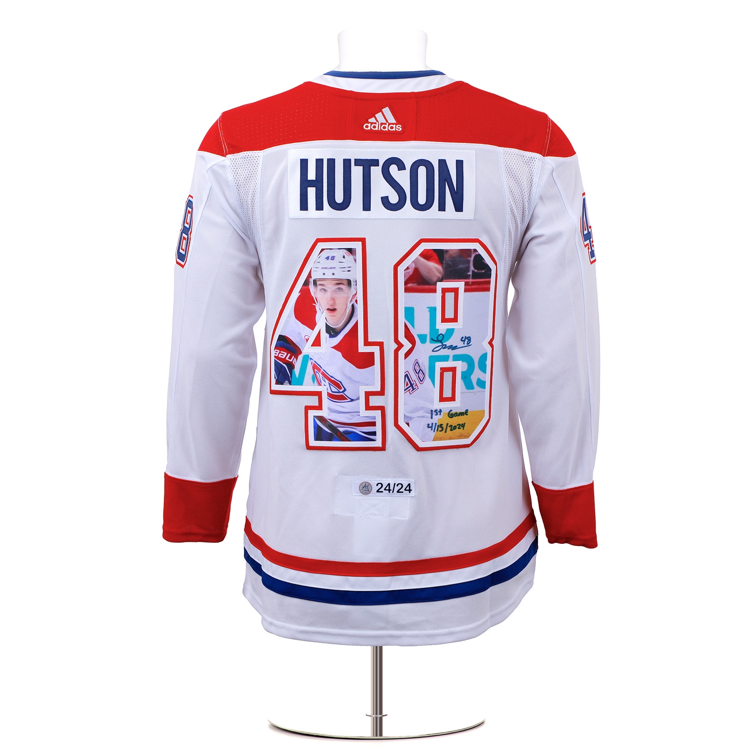 Lane Hutson Signed & Dated Montreal Canadiens adidas Graphic Photo Jersey #24/24