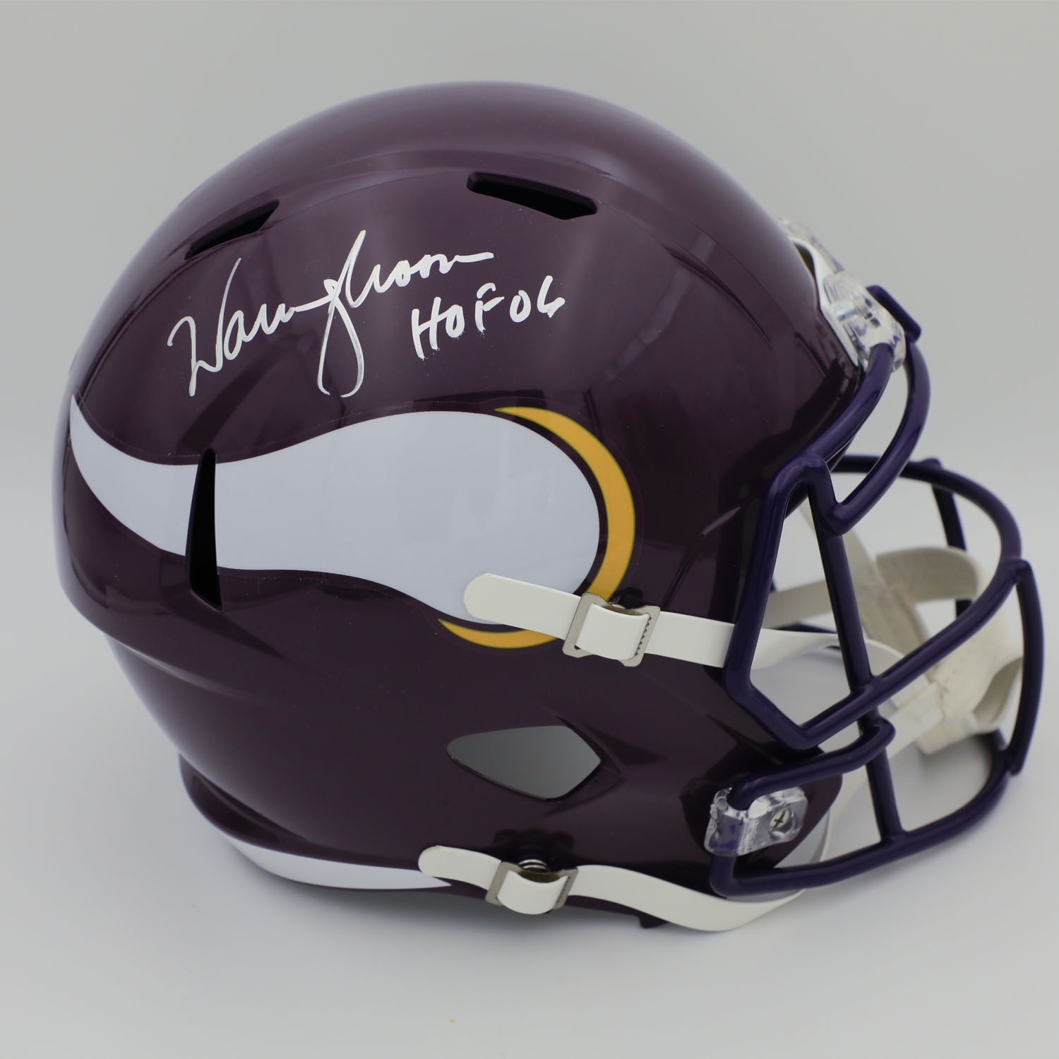 Warren Moon Signed Minnesota Vikings Riddell Full Size Helmet With HOF Note