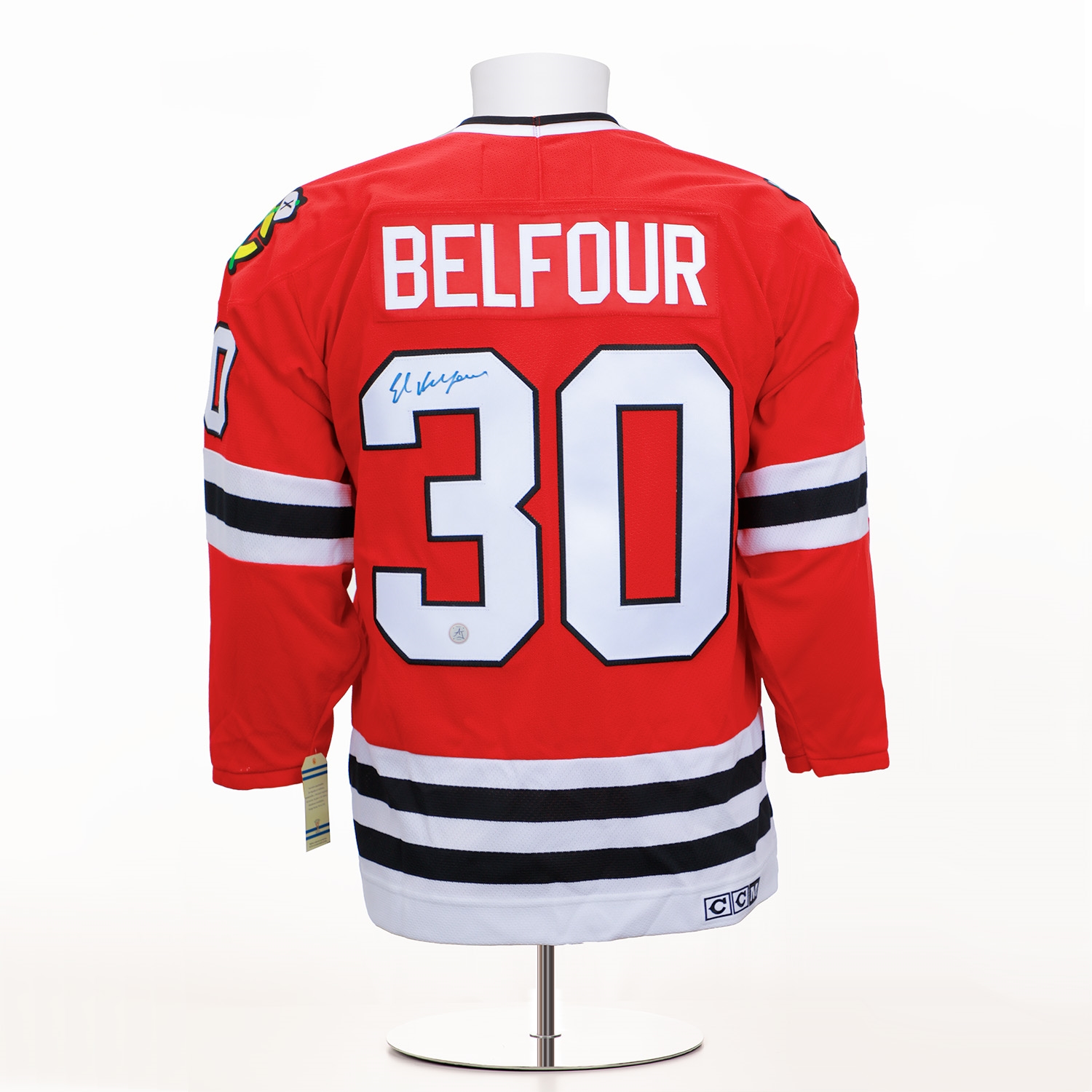 Ed Belfour Autographed Chicago Blackhawks Vintage CCM Jersey