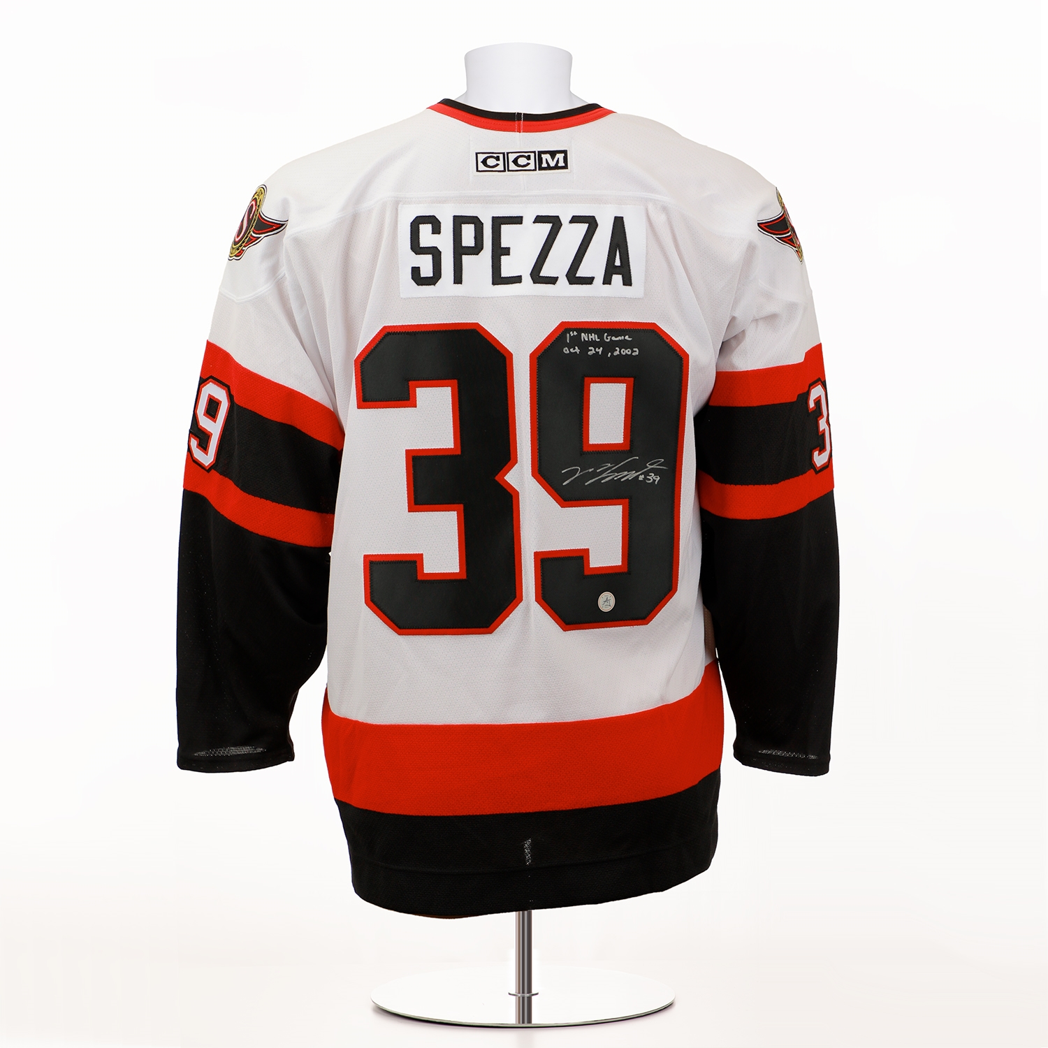 Jason Spezza Ottawa Senators Signed & Dated 1st Game Vintage CCM Jersey