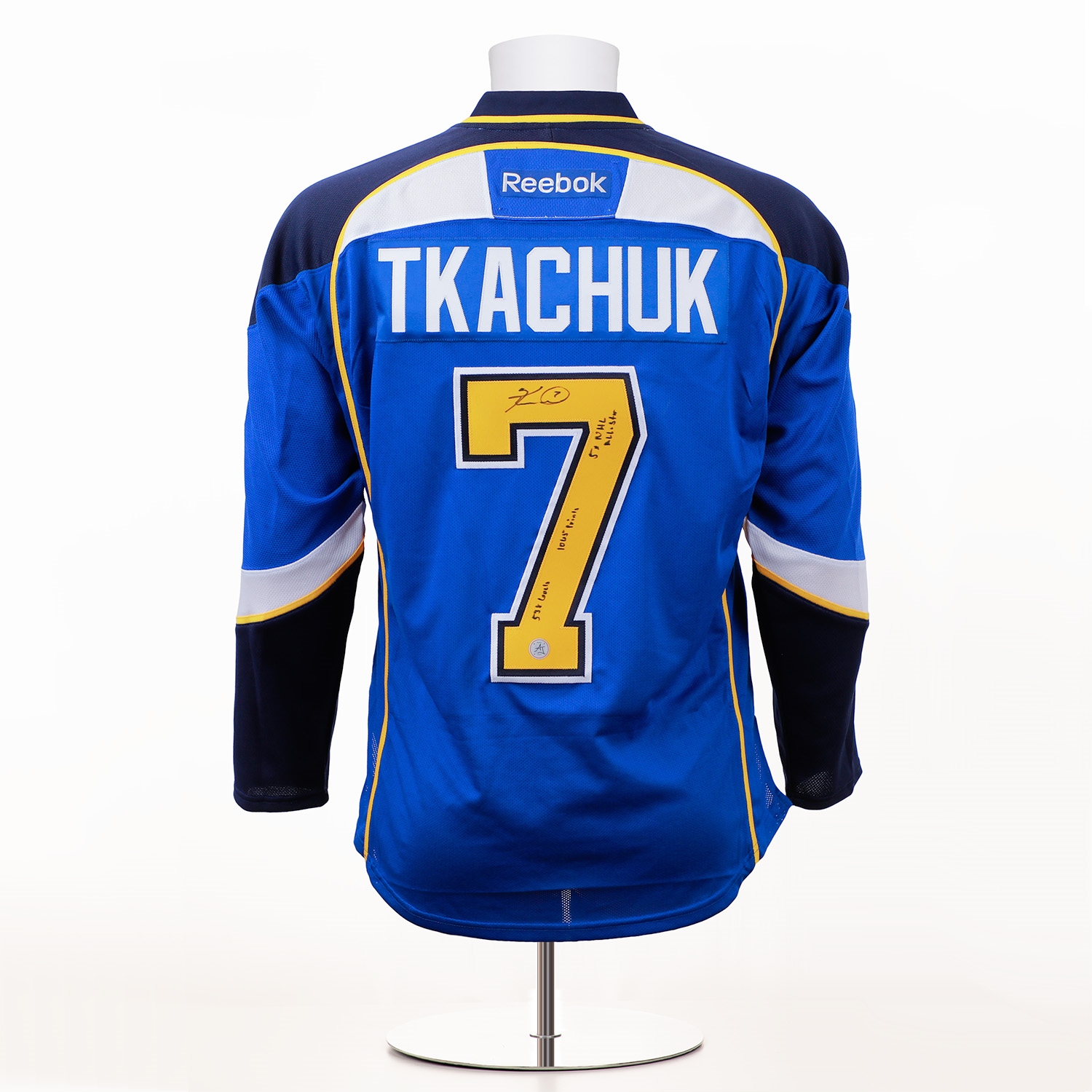 Keith Tkachuk Signed St.Louis Blues Career Stats Reeebok Jersey