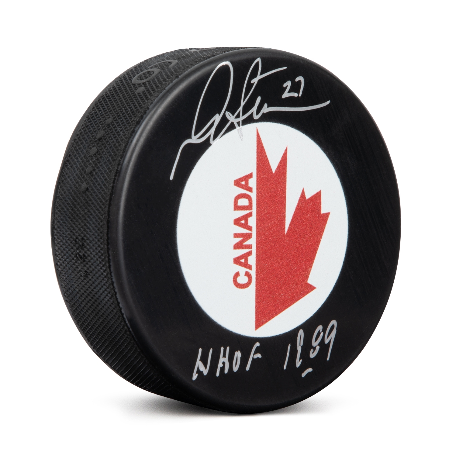 Darryl Sittler Signed Team Canada Canada Cup Inglasco puck