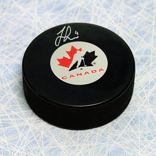 Jonathan Huberdeau Team Canada Autographed Hockey Puck