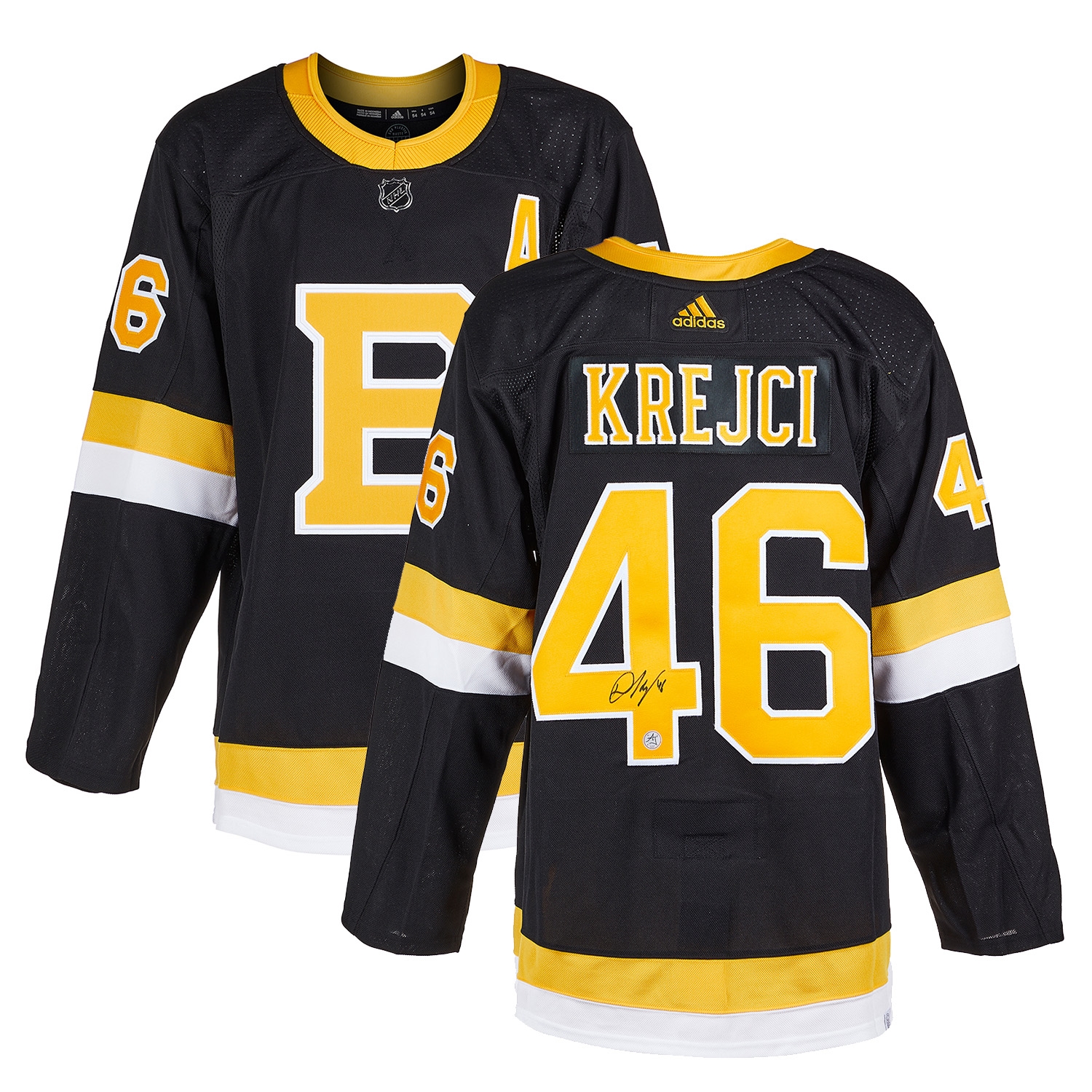 David Krejci Autographed Boston Bruins Alternate adidas Jersey