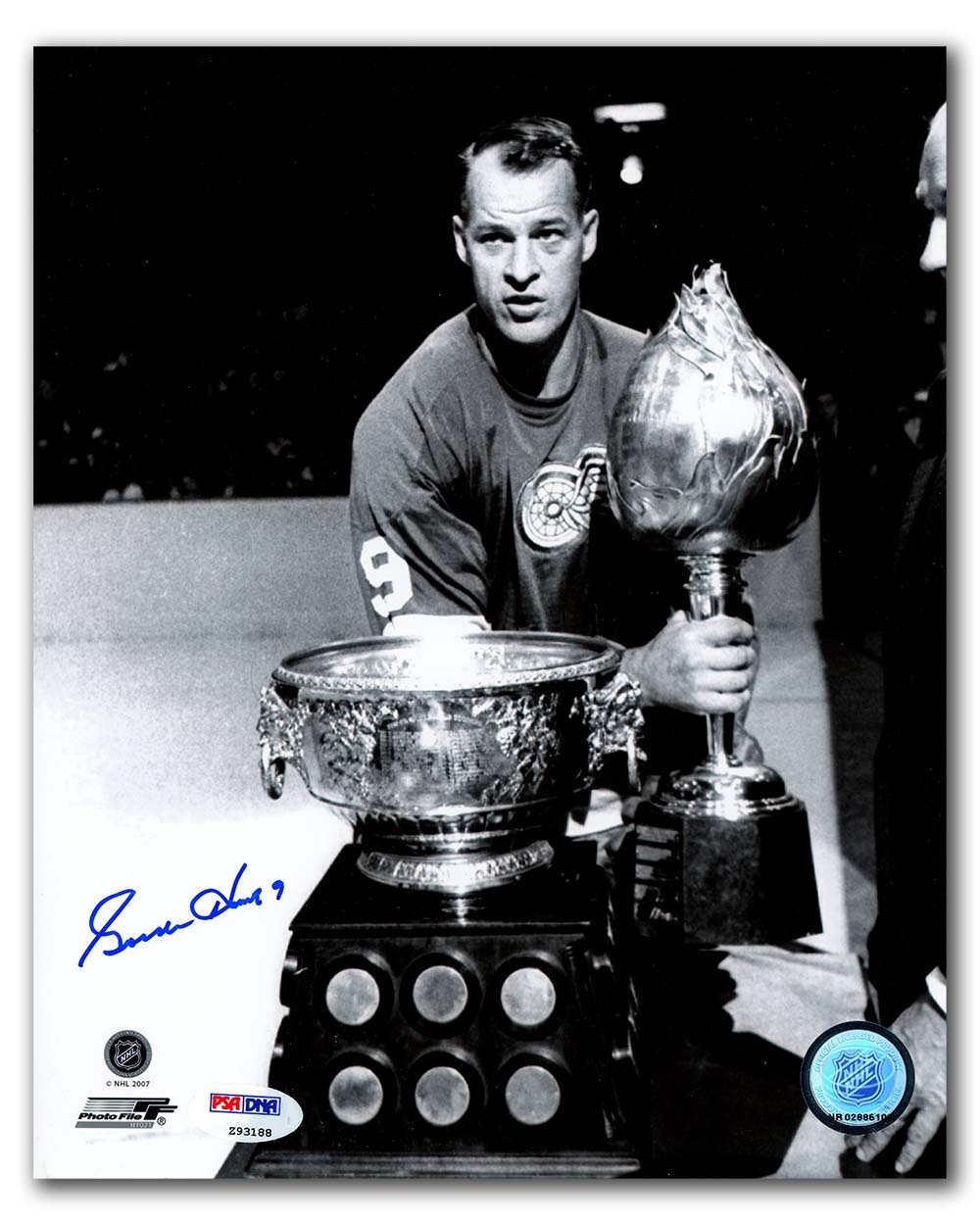 Gordie Howe Autographed Detroit Red Wings Hart and Art Ross 8x10 Photo