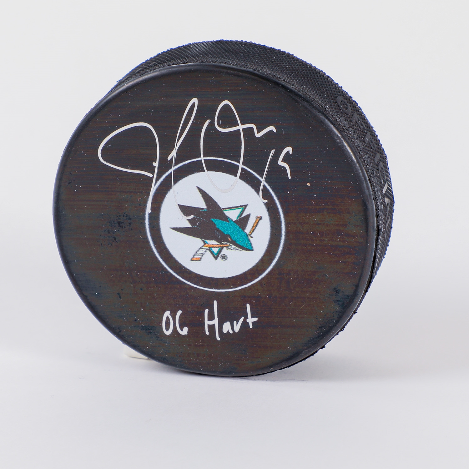 Joe Thornton Autographed San Jose Sharks Hockey Puck With Hart Note