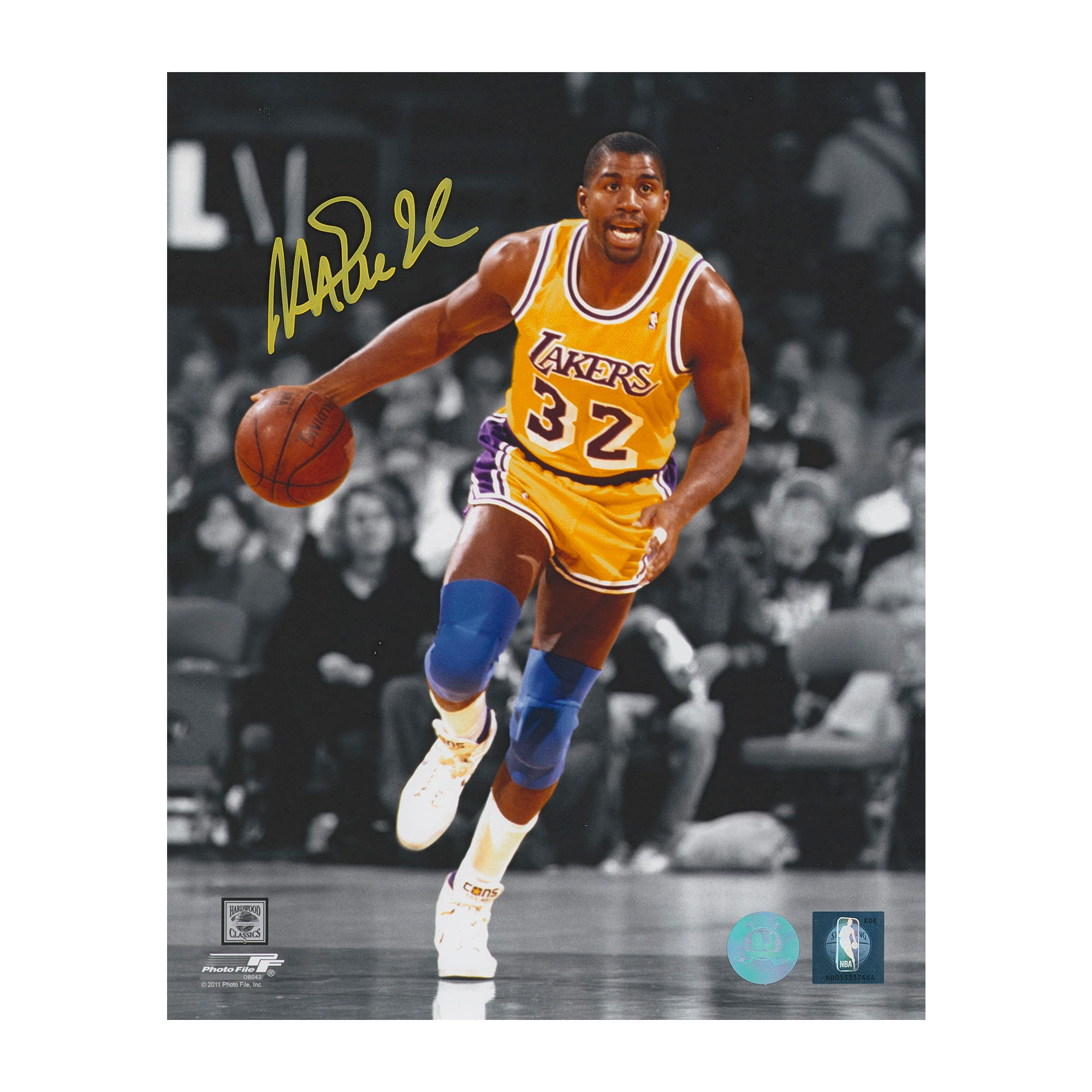 Magic Johnson Signed Los Angeles Lakers Color Isolation 8x10 Photo