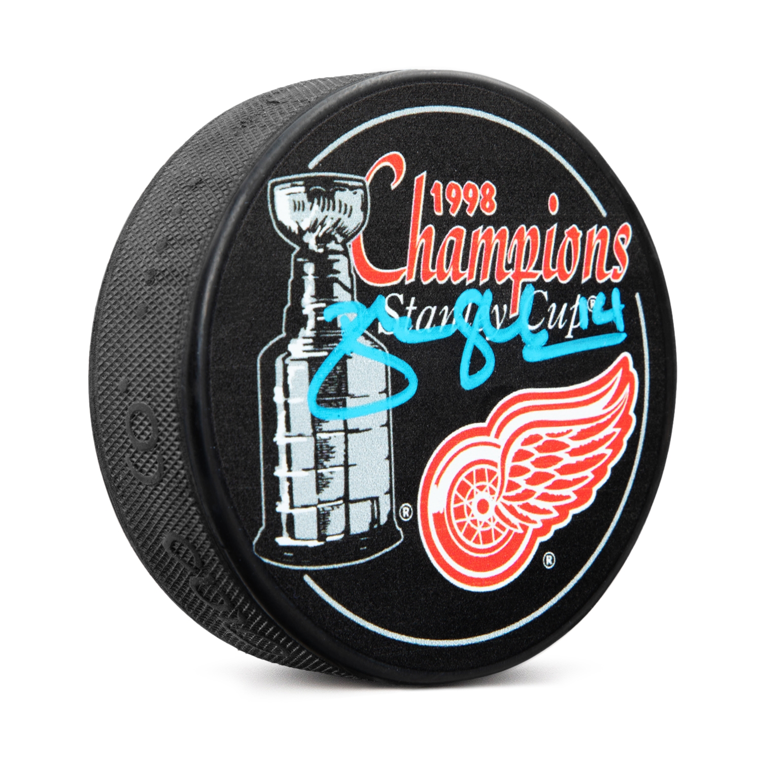 Brendan Shanahan Signed Detroit Red Wings 1998 Stanley Cup Champions Puck