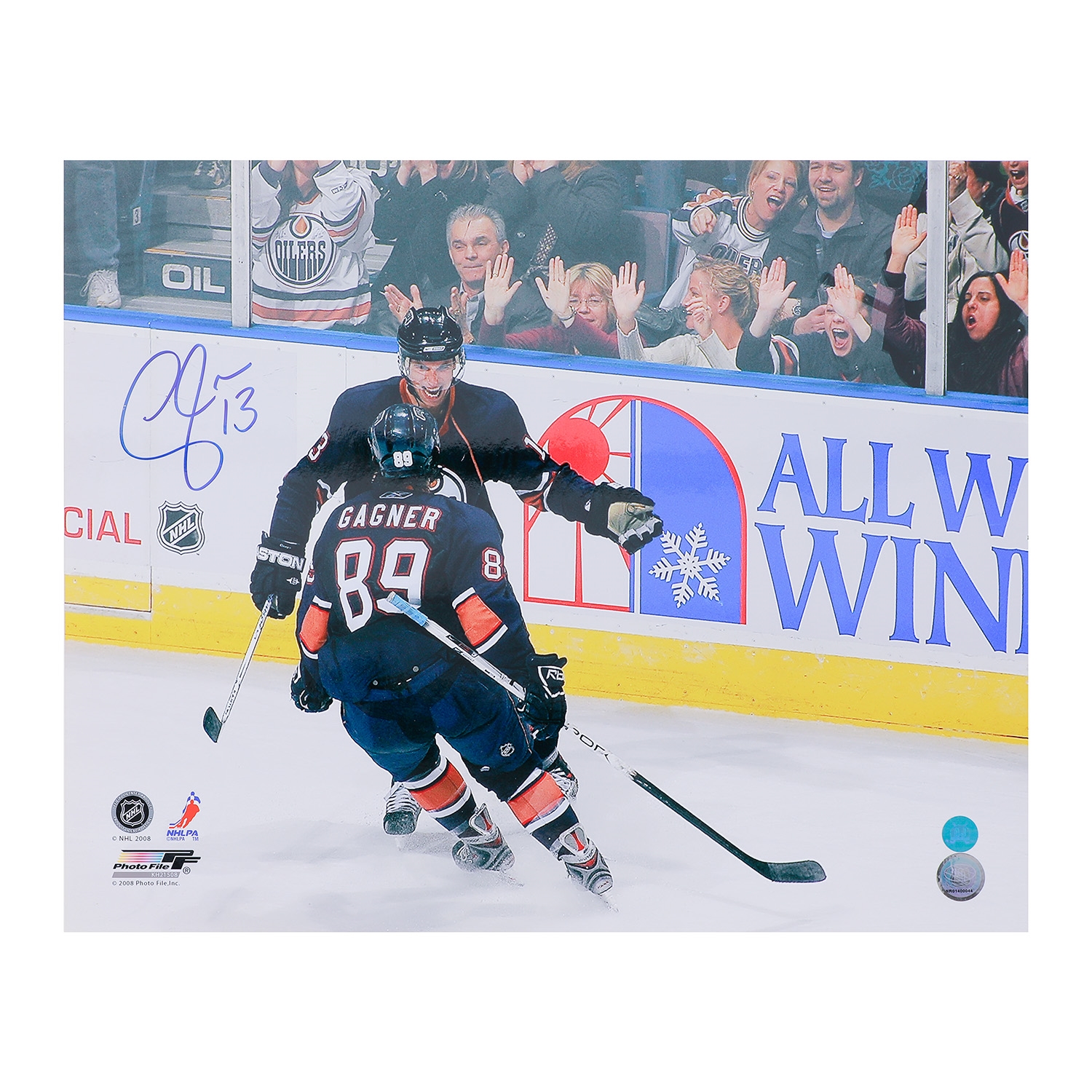 Andrew Cogliano Autographed Edmonton Oilers Goal Celebration 16x20 Photo